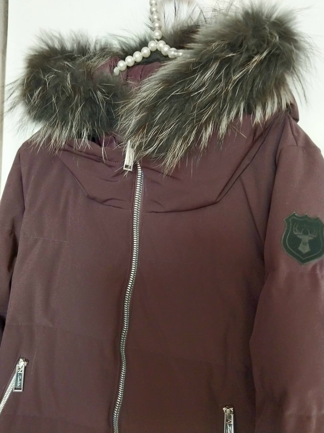 버건디 덕다운 패딩 상품이미지3