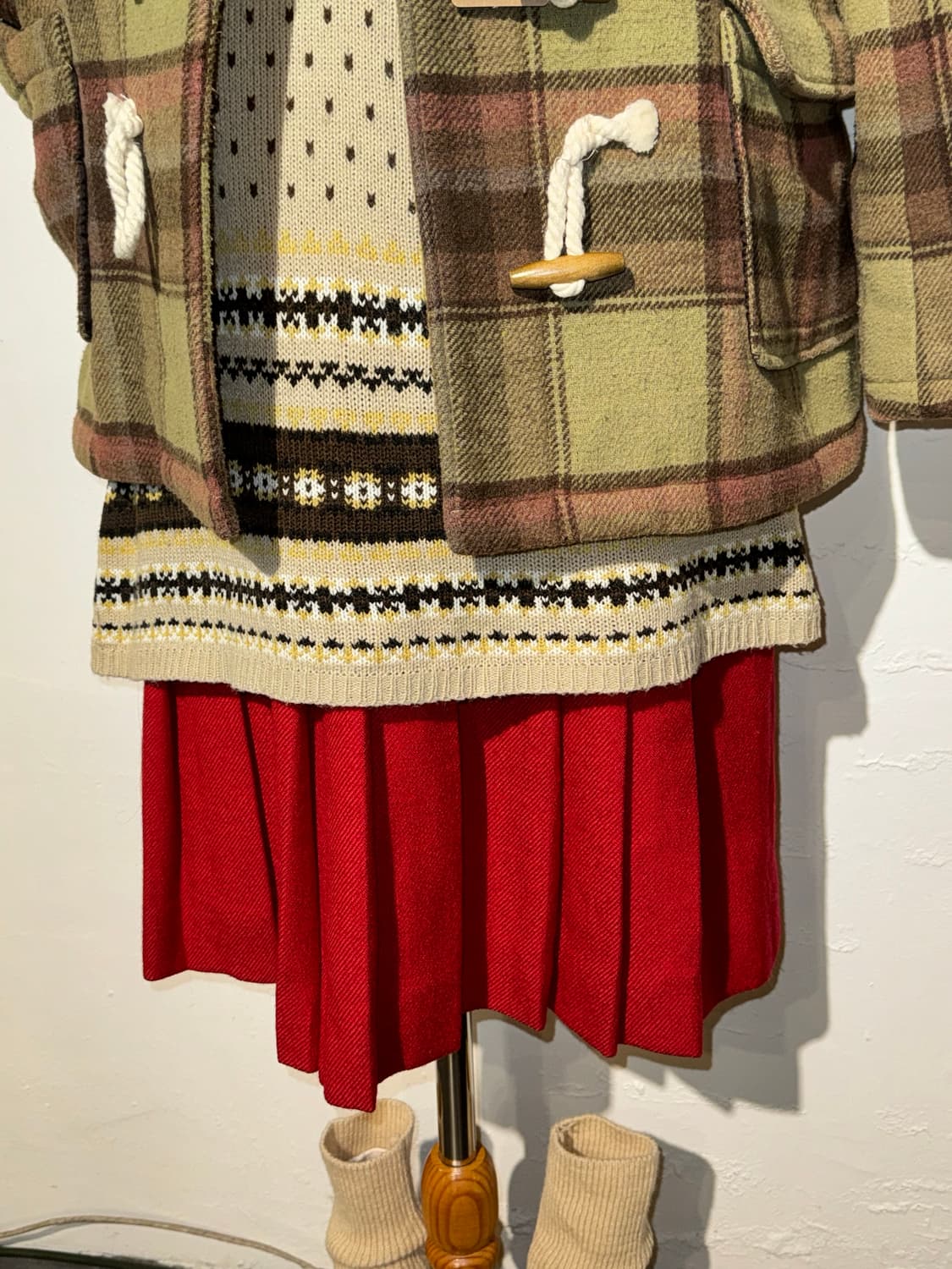 노르딕 니트 반팔 원피스 상품이미지3