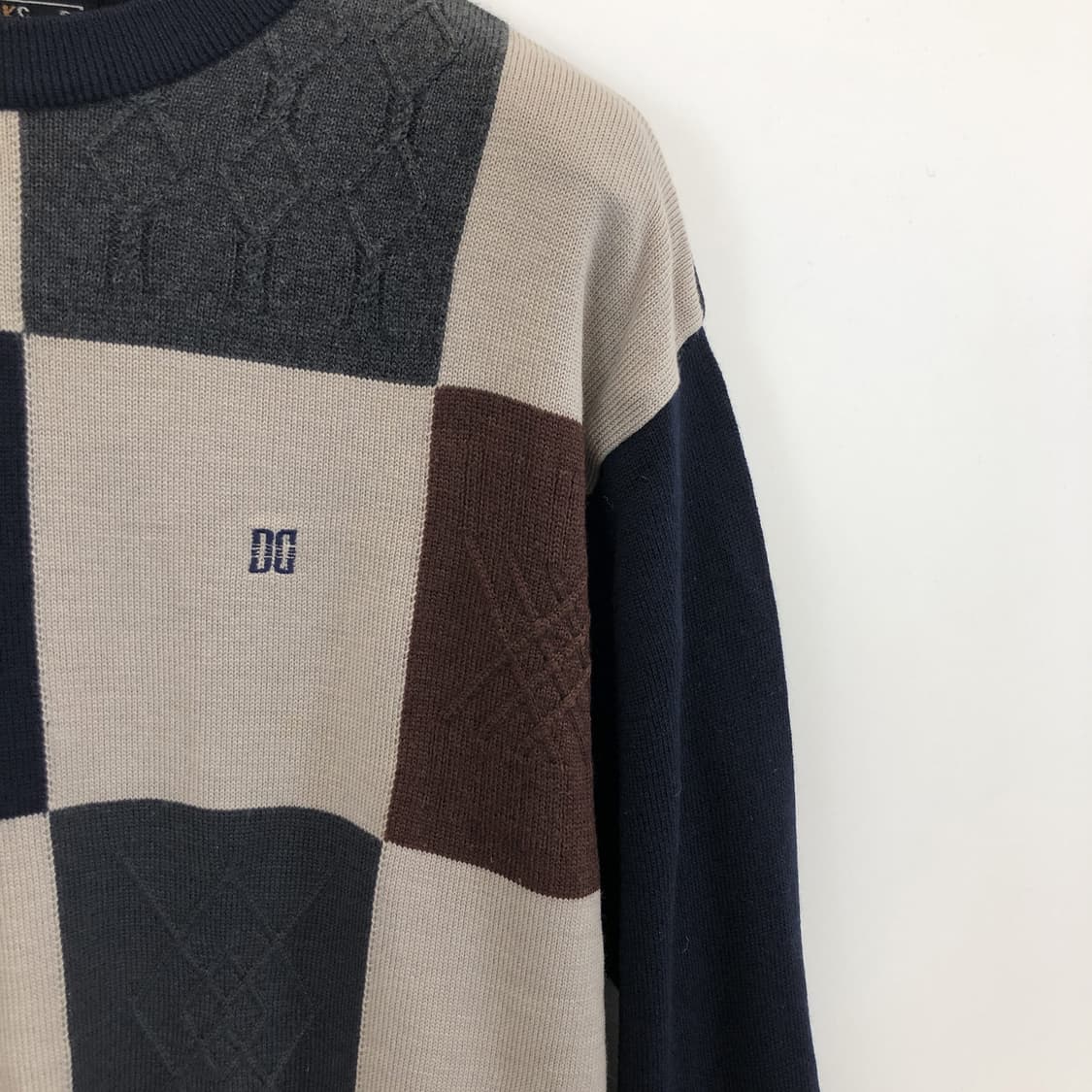 닥스 라운드 패치워크 울니트 100 사이즈  상품이미지2