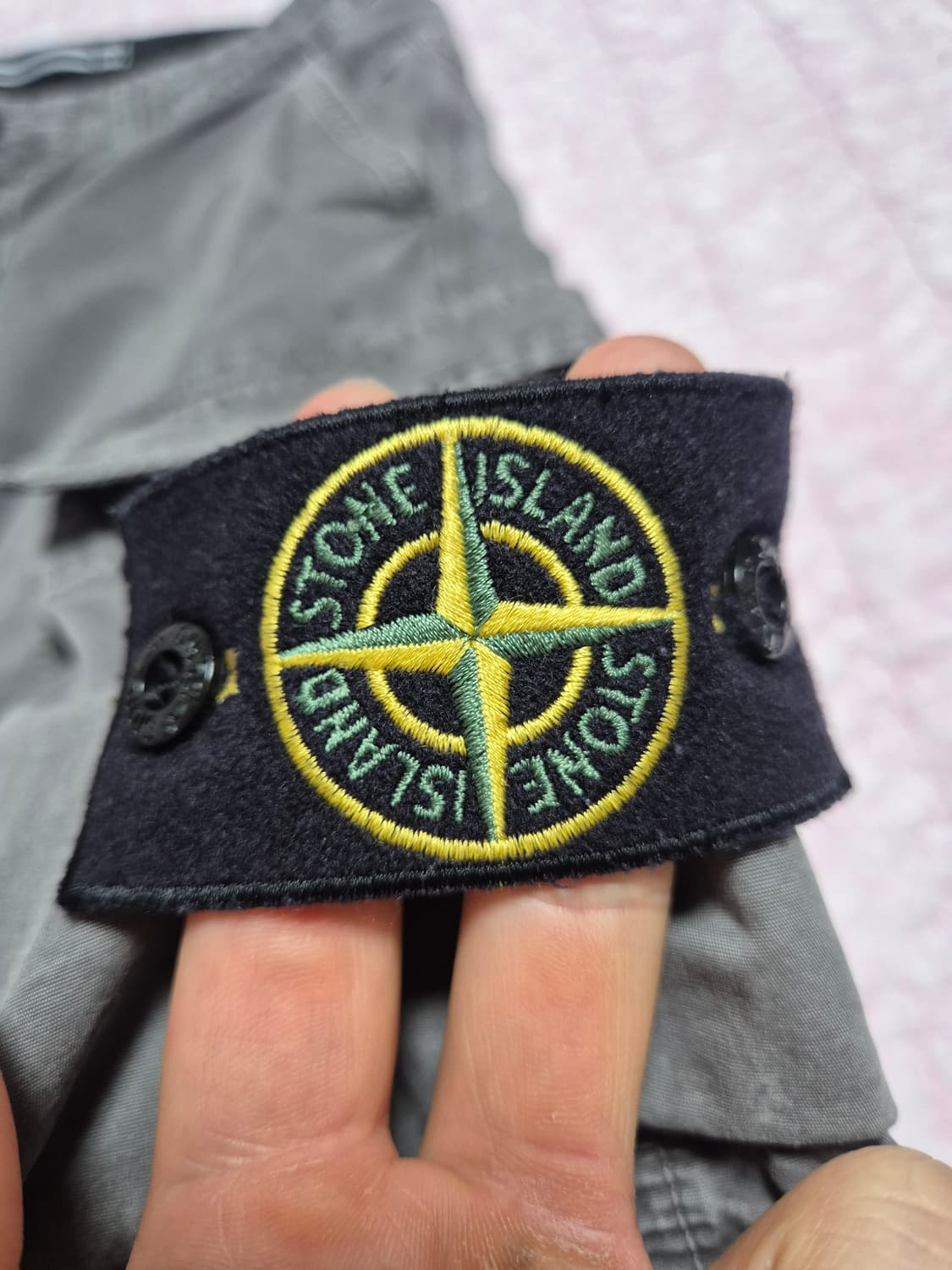 정품 28-29-S 한글택 스톤아일랜드 카고반바지 그레이 상품이미지4