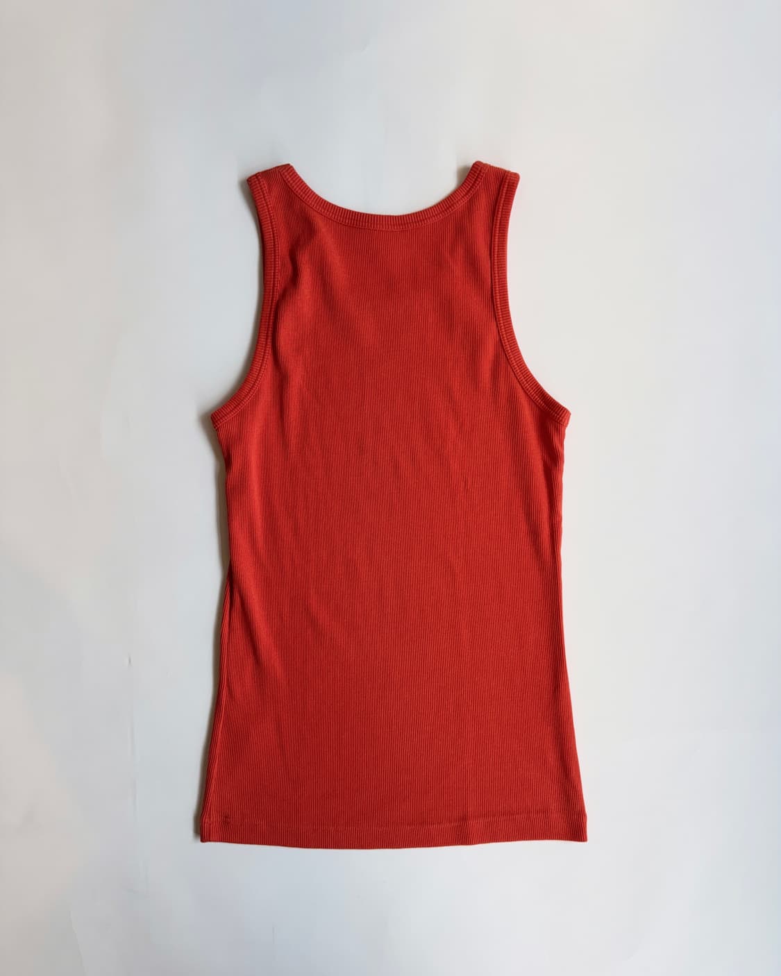 Orange Ribbed Basic Tank Top  상품이미지3