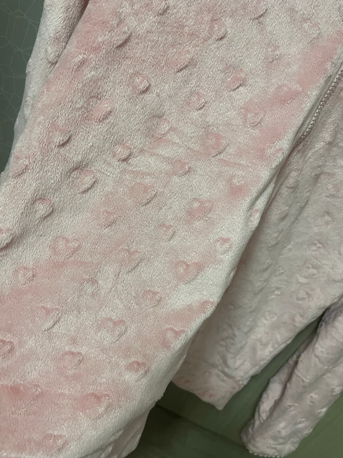 💖대장💖 핑크 하트 펀칭 벨벳 후드집업 | 양산 갸루 빈티지 페어리 상품이미지3