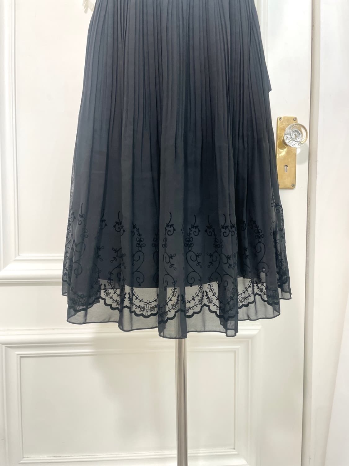 black lace embroidery pleats banding ski 상품이미지6