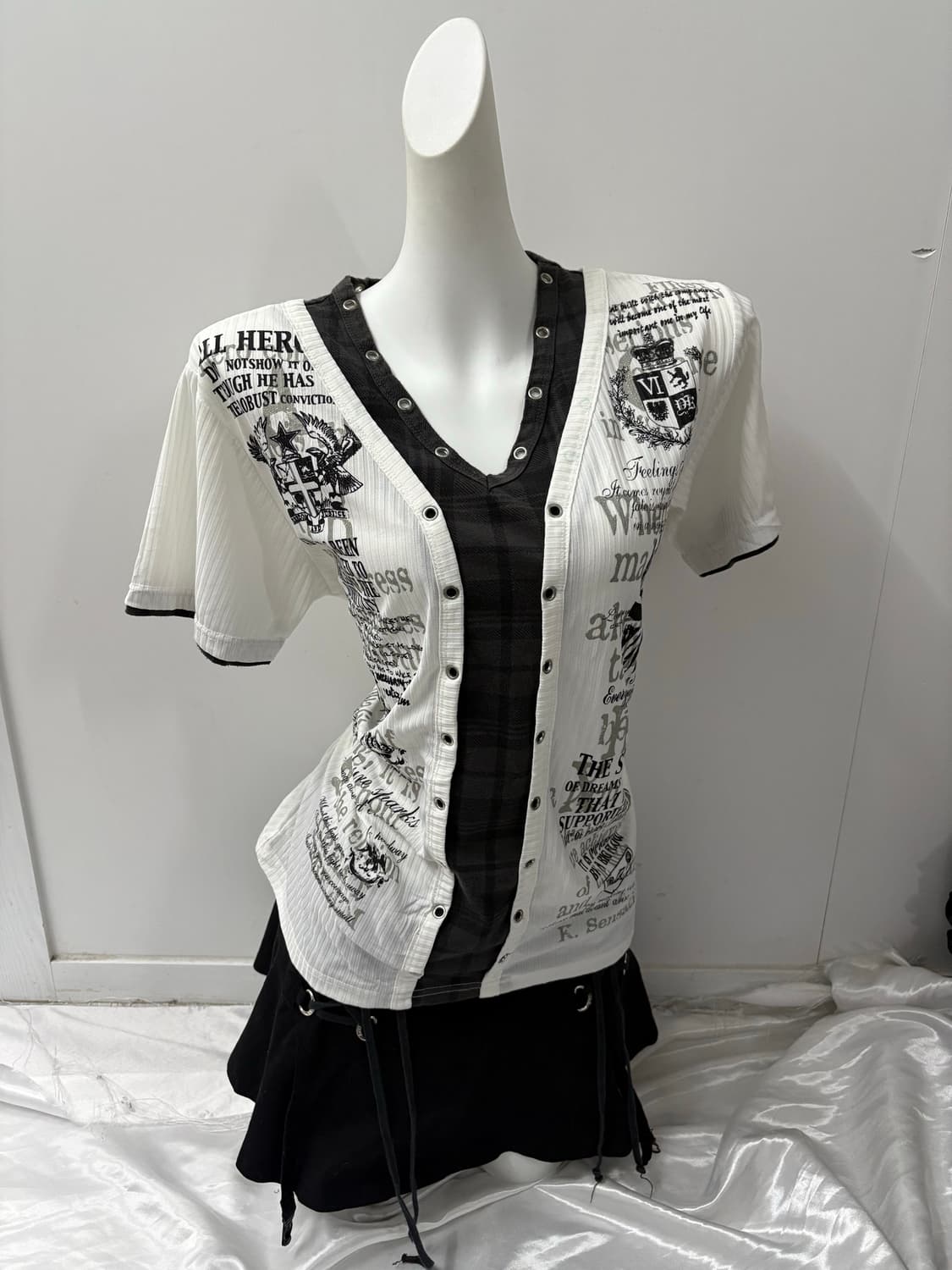 Y2K 레이어드 반팔티 상품이미지1