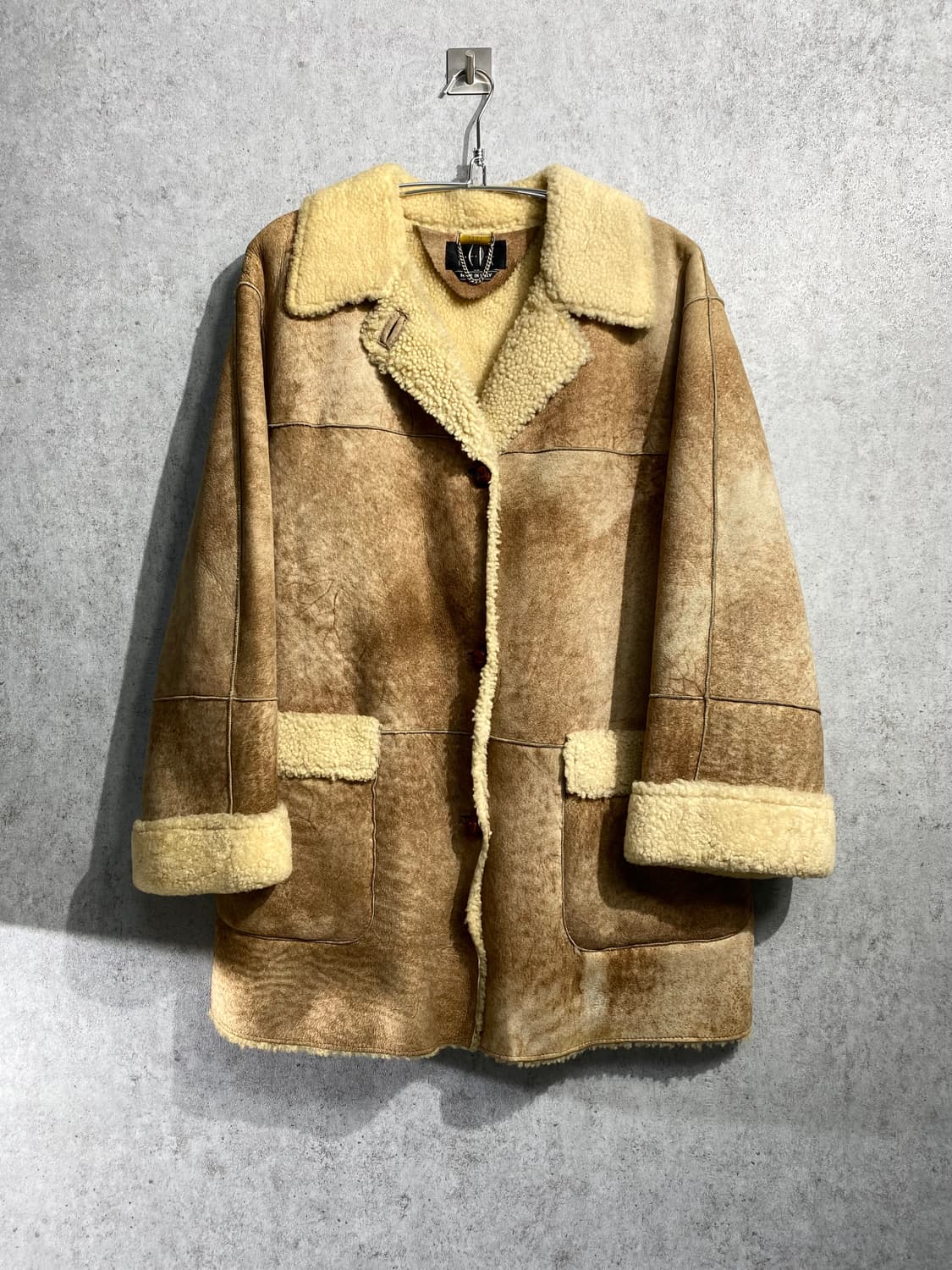 [M] 90s PEPE 이태리메이드 양가죽 시어링 레더코트 상품이미지1