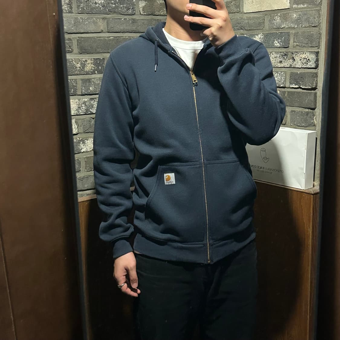 S) 칼하트 미드웨이트 오리지널핏 후드집업 네이비 상품이미지9