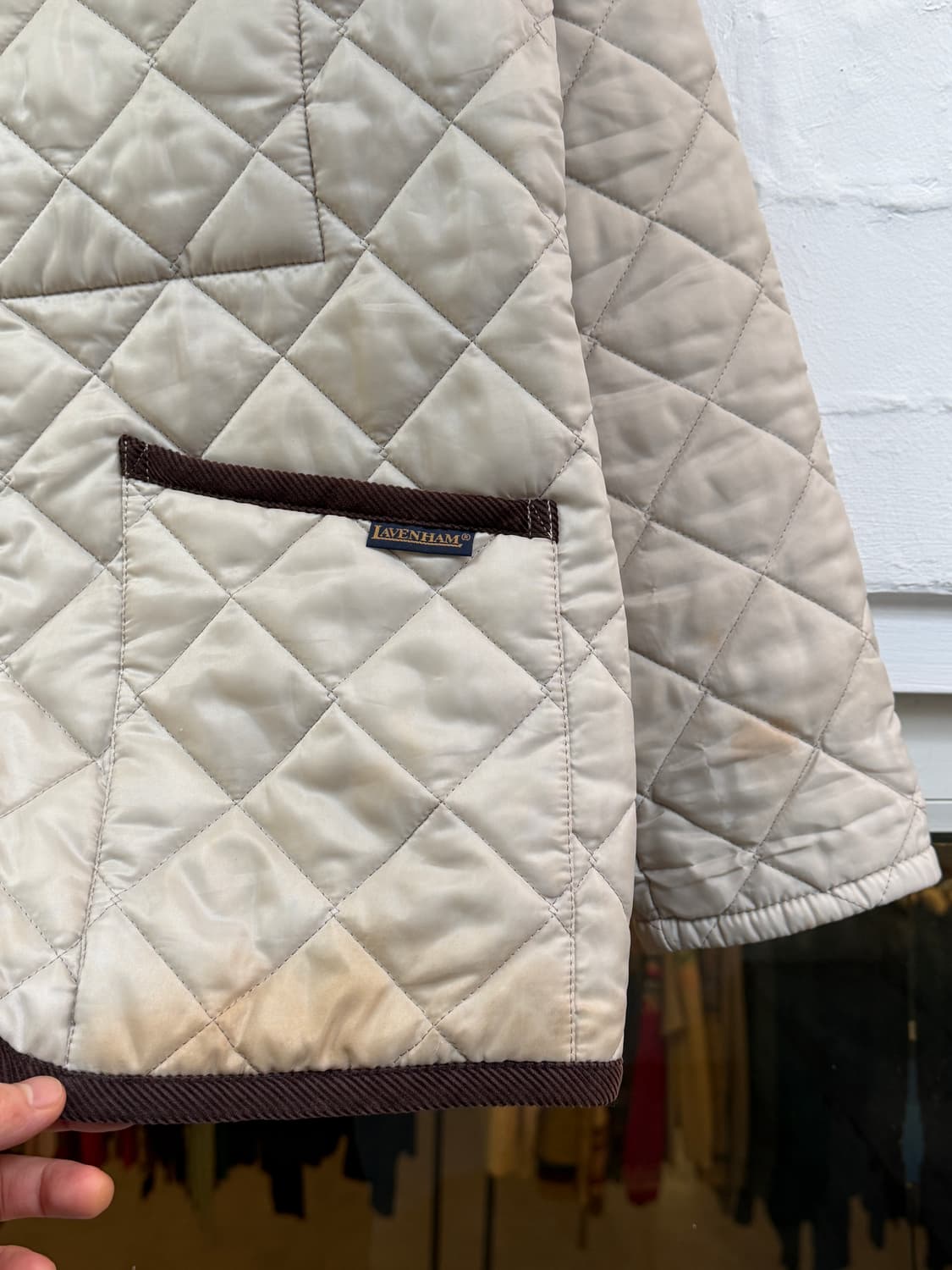 Lavenham 라벤햄 코듀로이 베이지 퀼팅 자켓 M (38) 상품이미지4