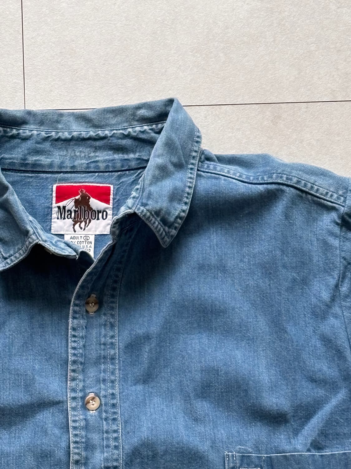 90s Vintage Marlboro Denim Shirts XL 상품이미지1