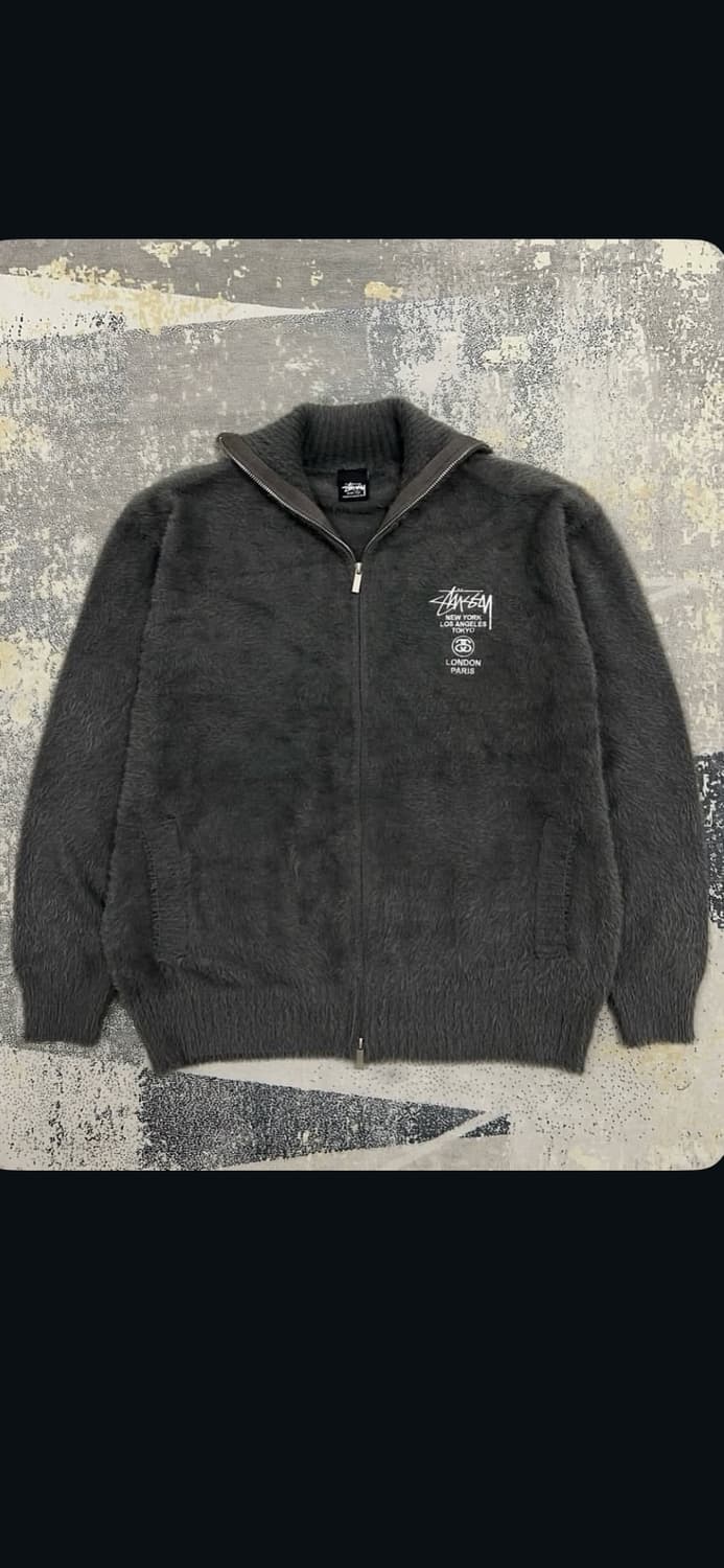 스투시 월드투어 앙고라 니트  자켓 상품이미지1