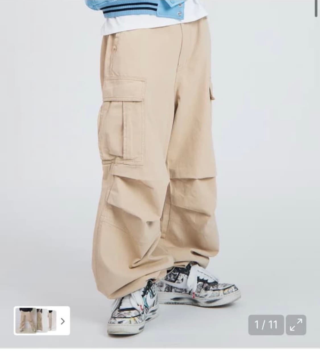 노드/Stone Washed Cargo pants (Beige)/2 상품이미지1