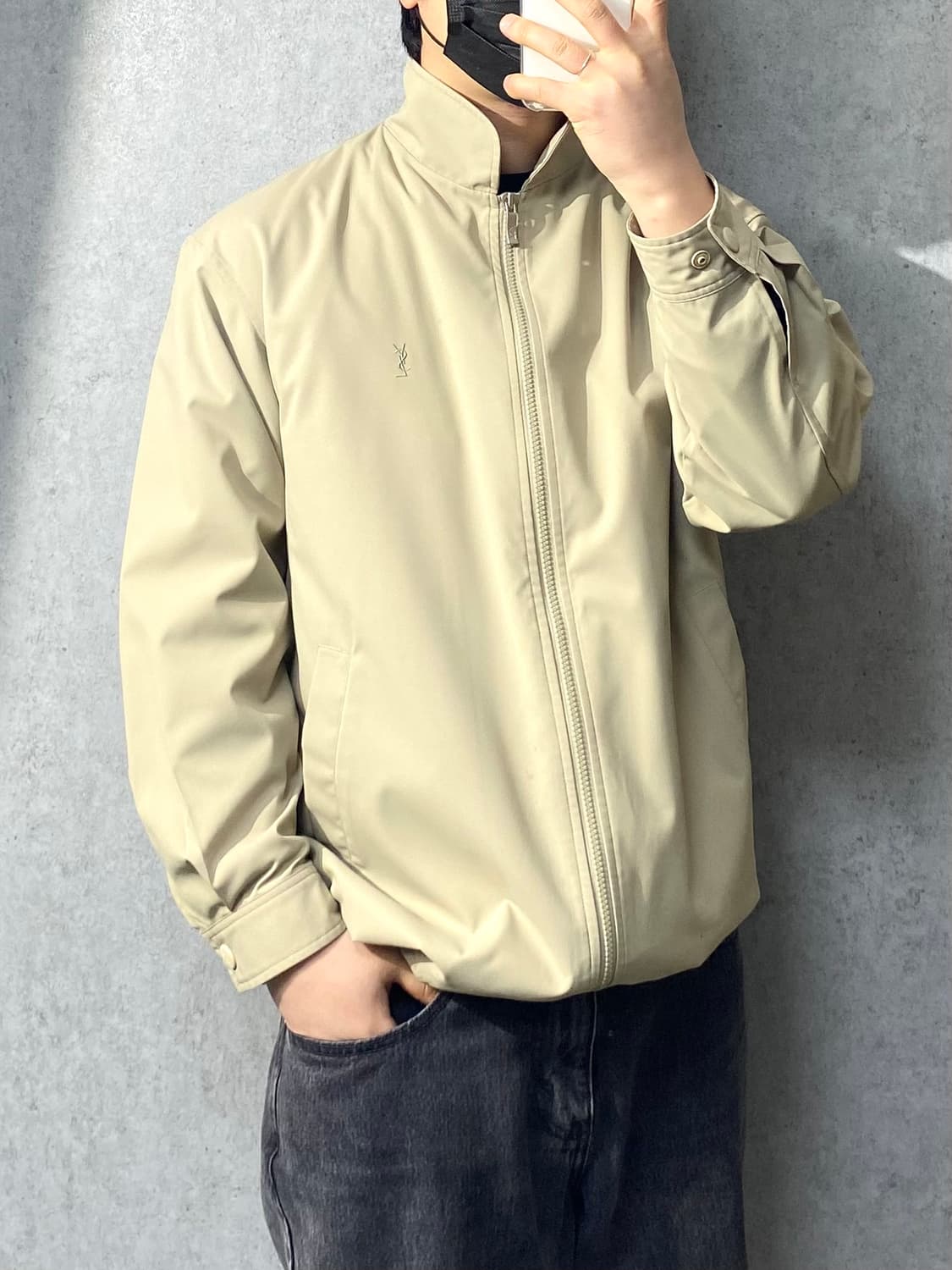 [95] 90s YSL 입생로랑 베이지 폴리쉘 블루종 자켓 상품이미지10