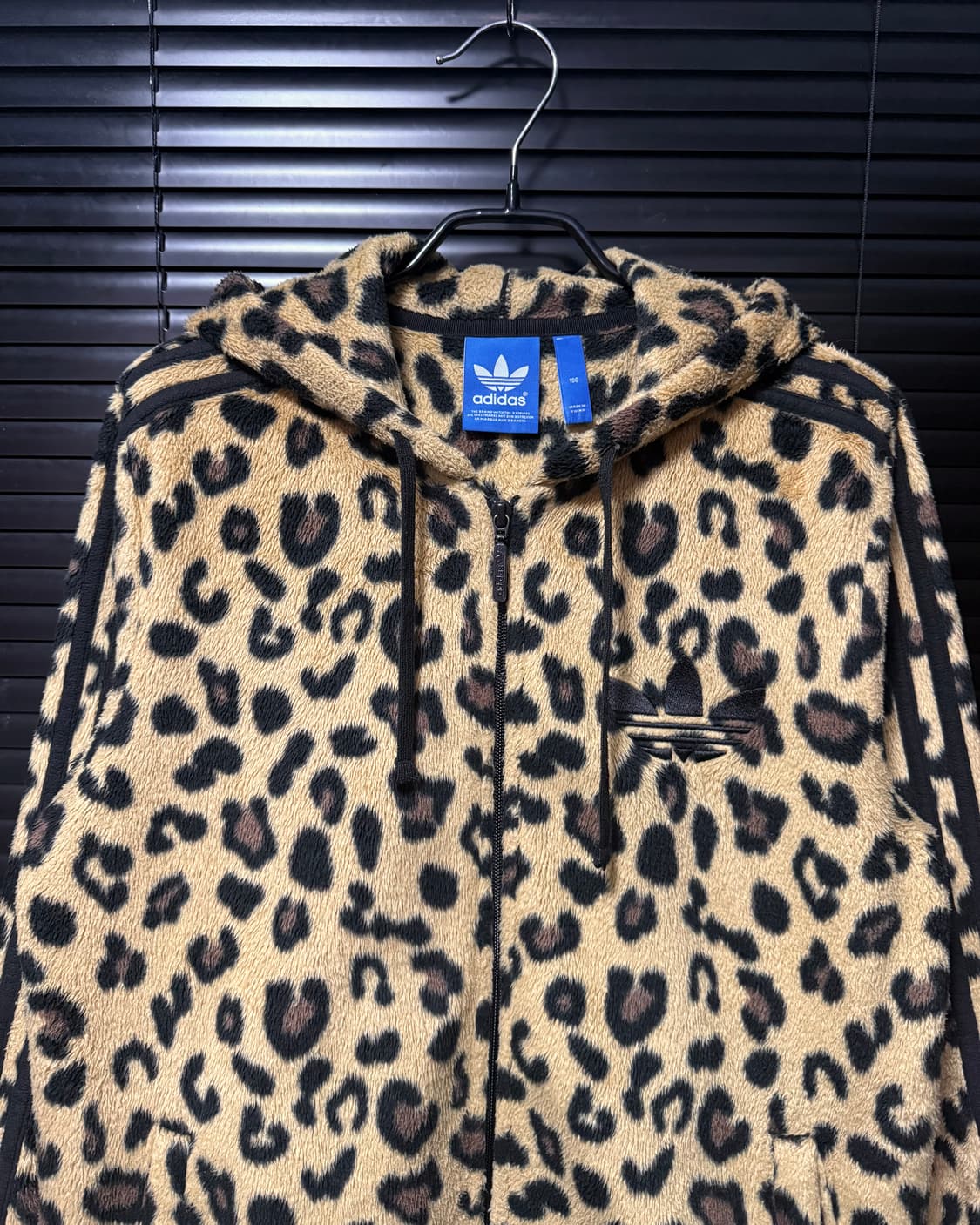 아디다스 호피 레오파드 털 후리스 후드집업 100 L 갸루 로리 펑크 퍼 상품이미지4