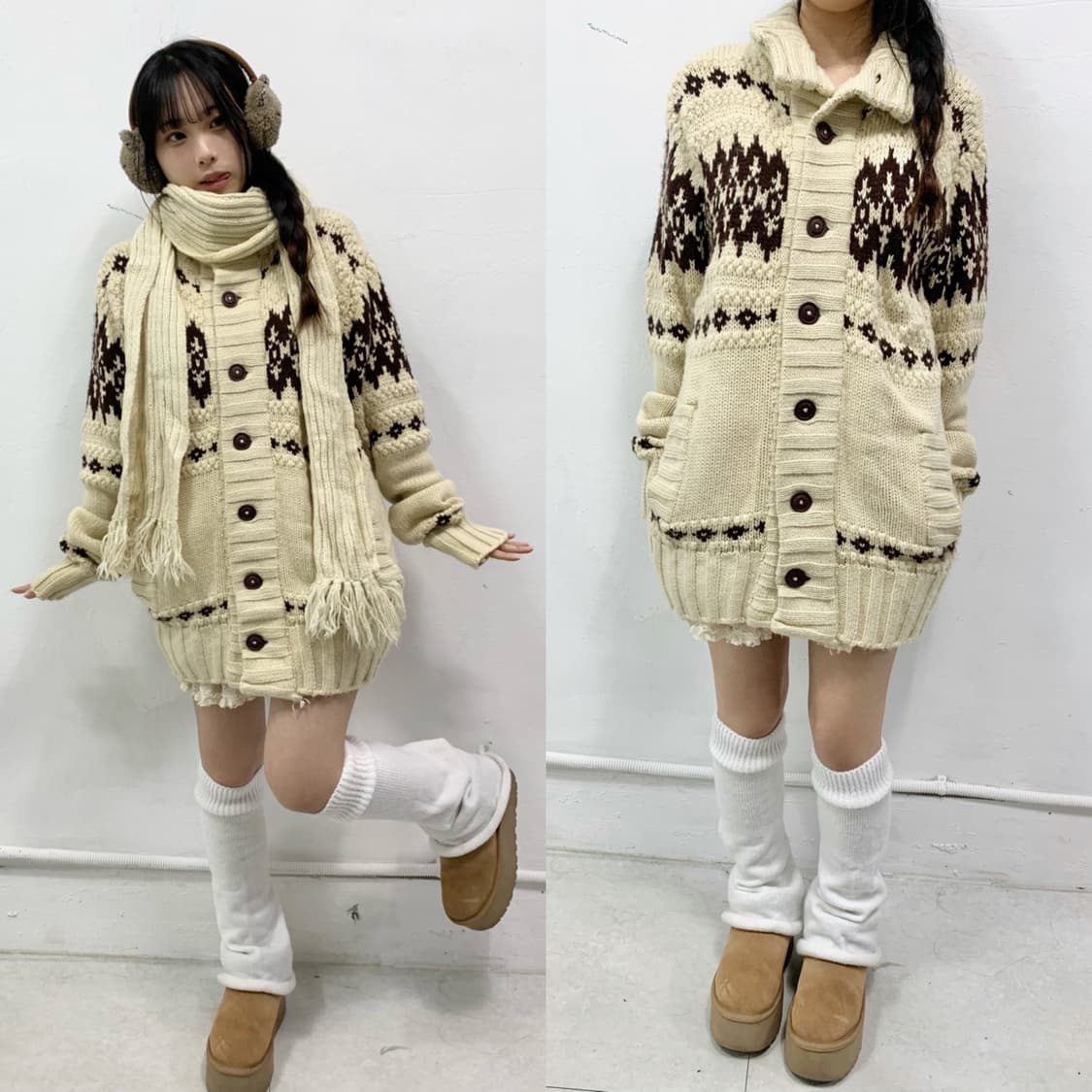 [ABERCROMBIE] 아베크롬비 라떼갸루 노르딕 니트 가디건 상품이미지1