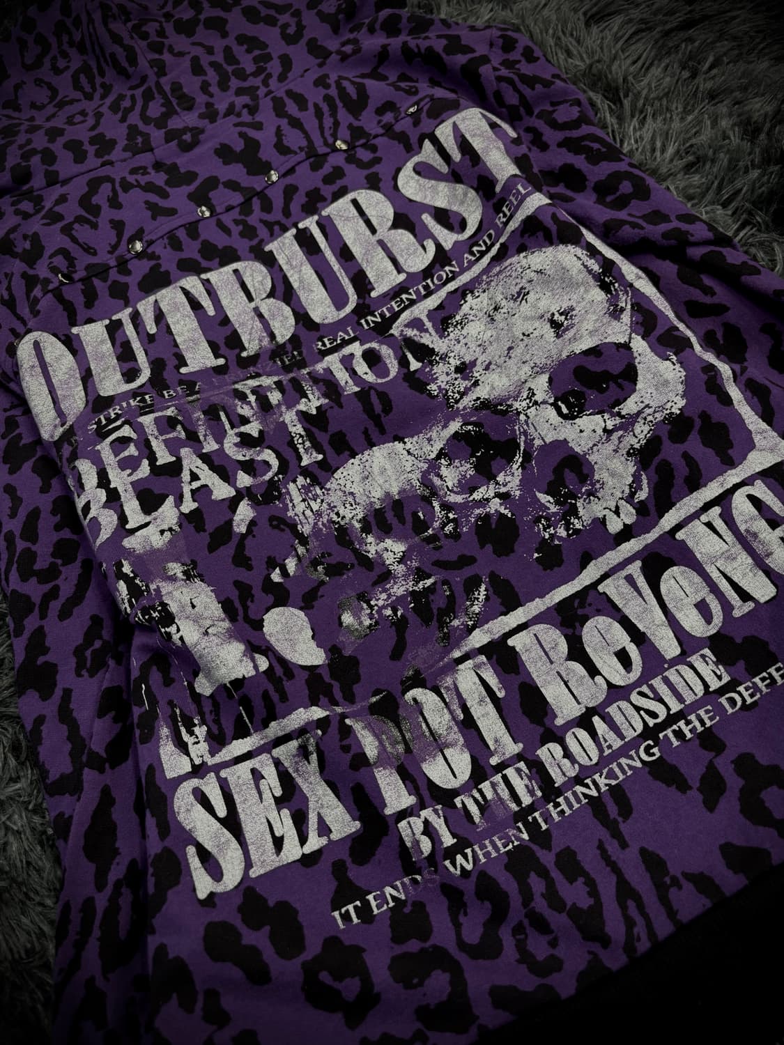 Sexpot Revenge 퍼플 호피 펑크 후드집업 상품이미지6