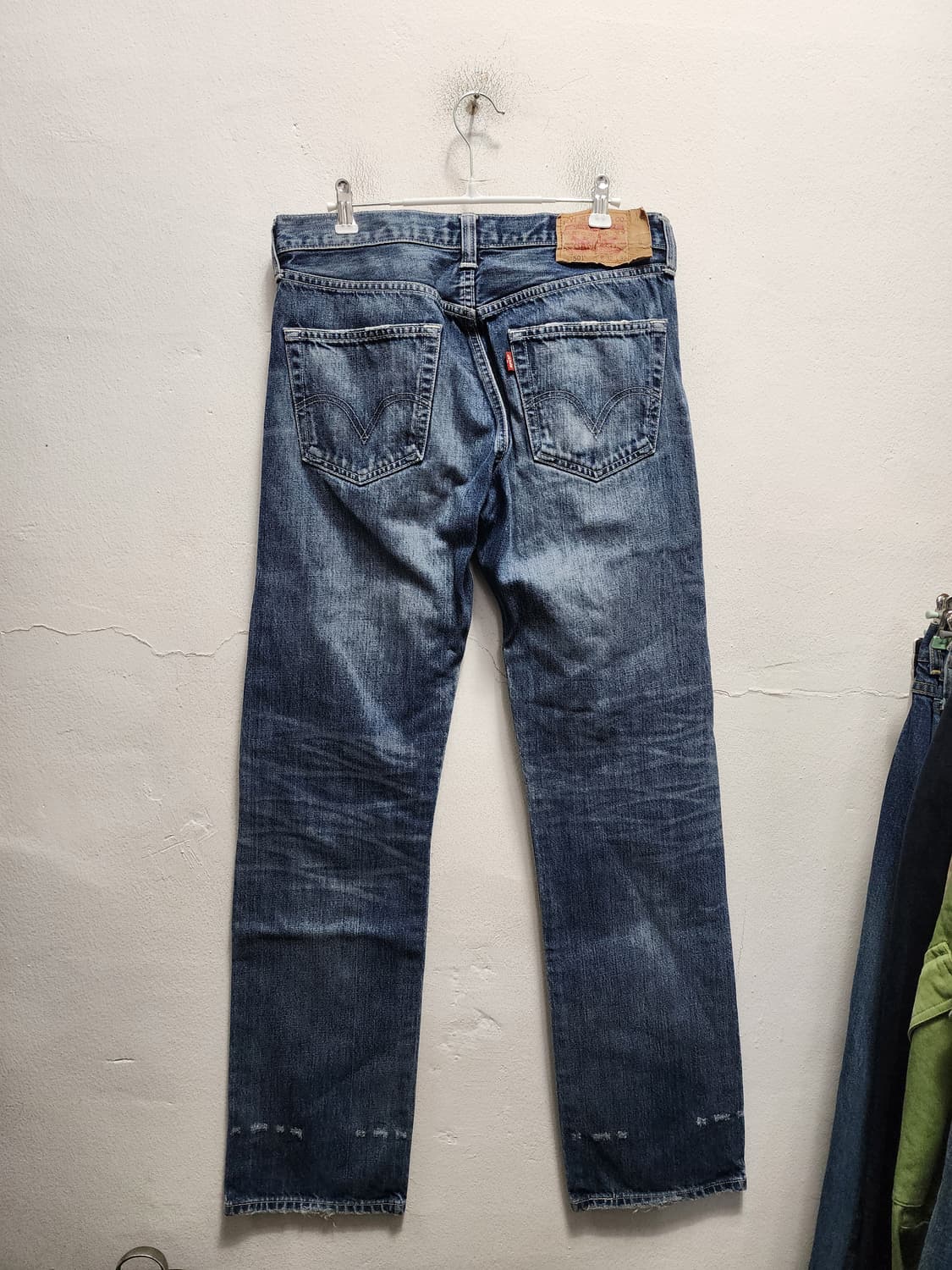 JPN 리바이스 90s 501 데미지 워싱 데님 팬츠 상품이미지2