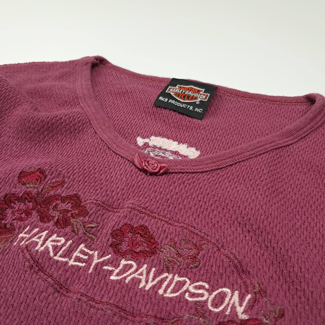 CL173 할리데이비슨 미국판 딜러십 플로럴자수 핑크 써멀탑 상품이미지5