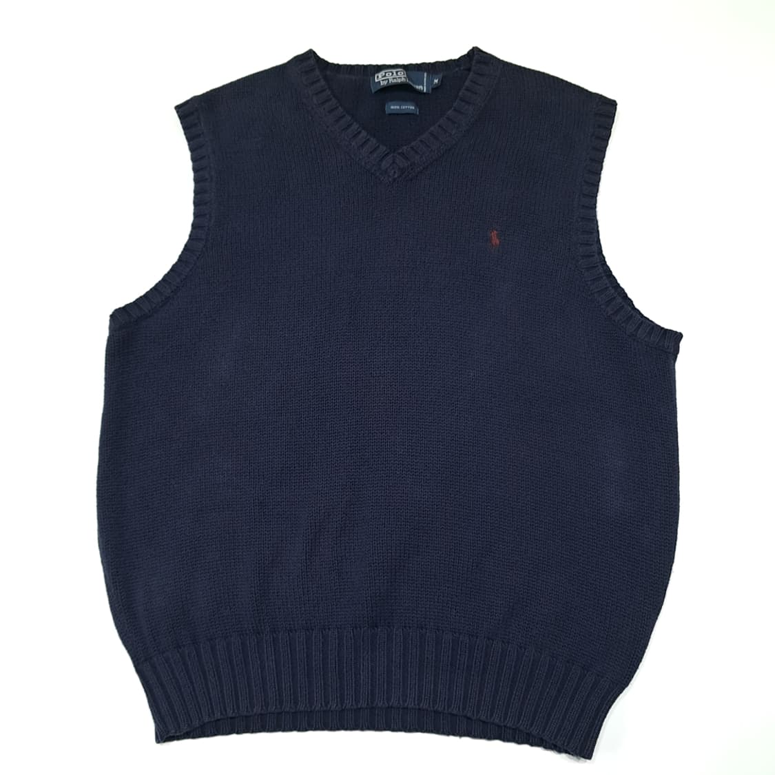 CL846 M 폴로 90s 홍콩판 브이넥 다크네이비 니트 조끼 베스트 상품이미지1