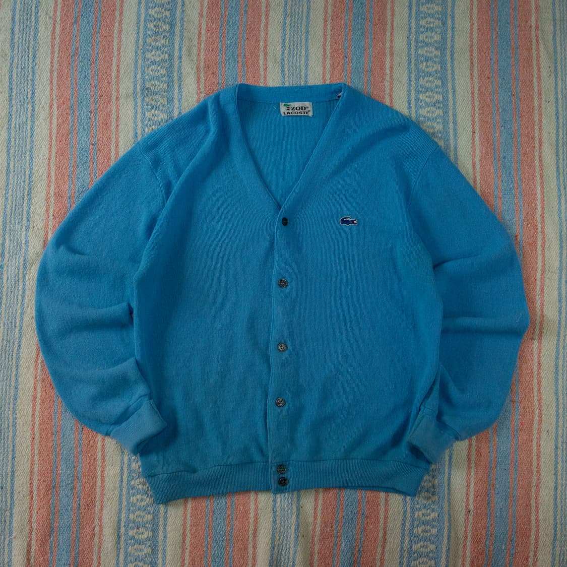 70s IZOD 라코스테 아크릴 가디건 하늘색 상품이미지2