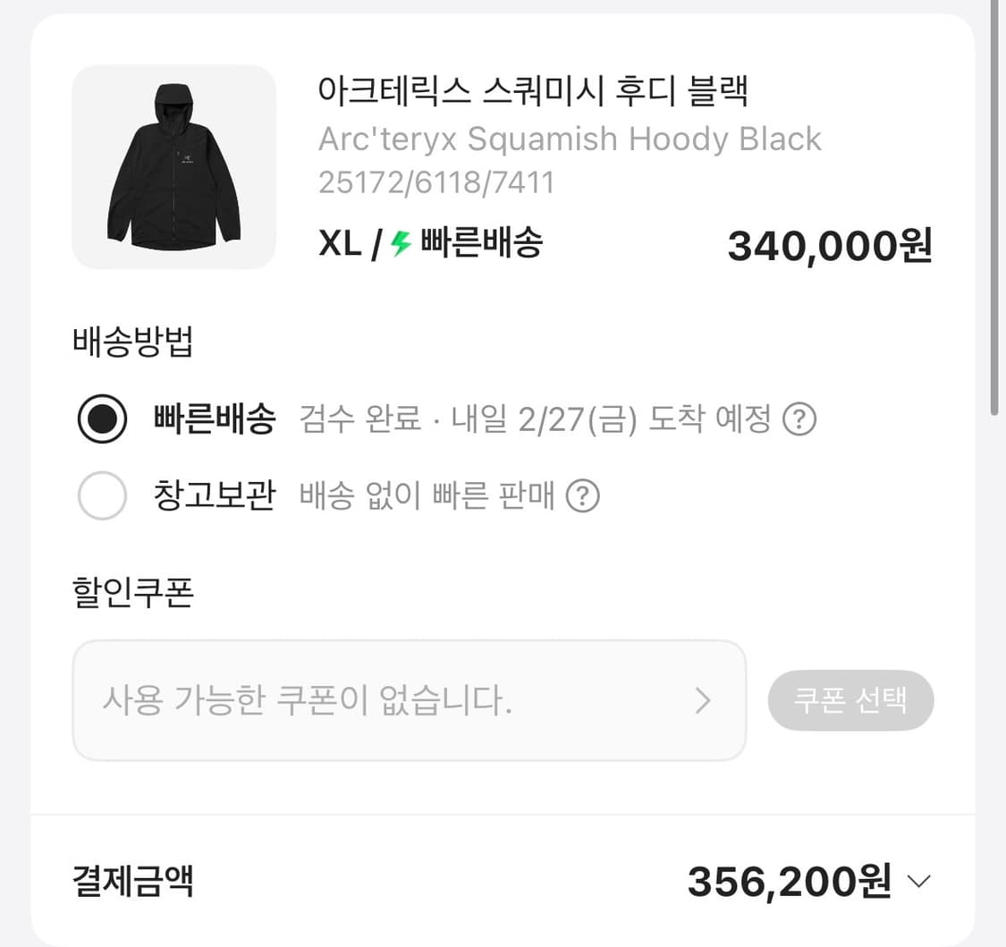 아크테릭스 스쿼미시 후디 블랙 상품이미지6