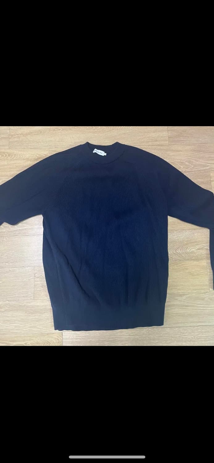 Sew 스테디에브리웨어 코튼 크루넥 니트 네이비 2 상품이미지1