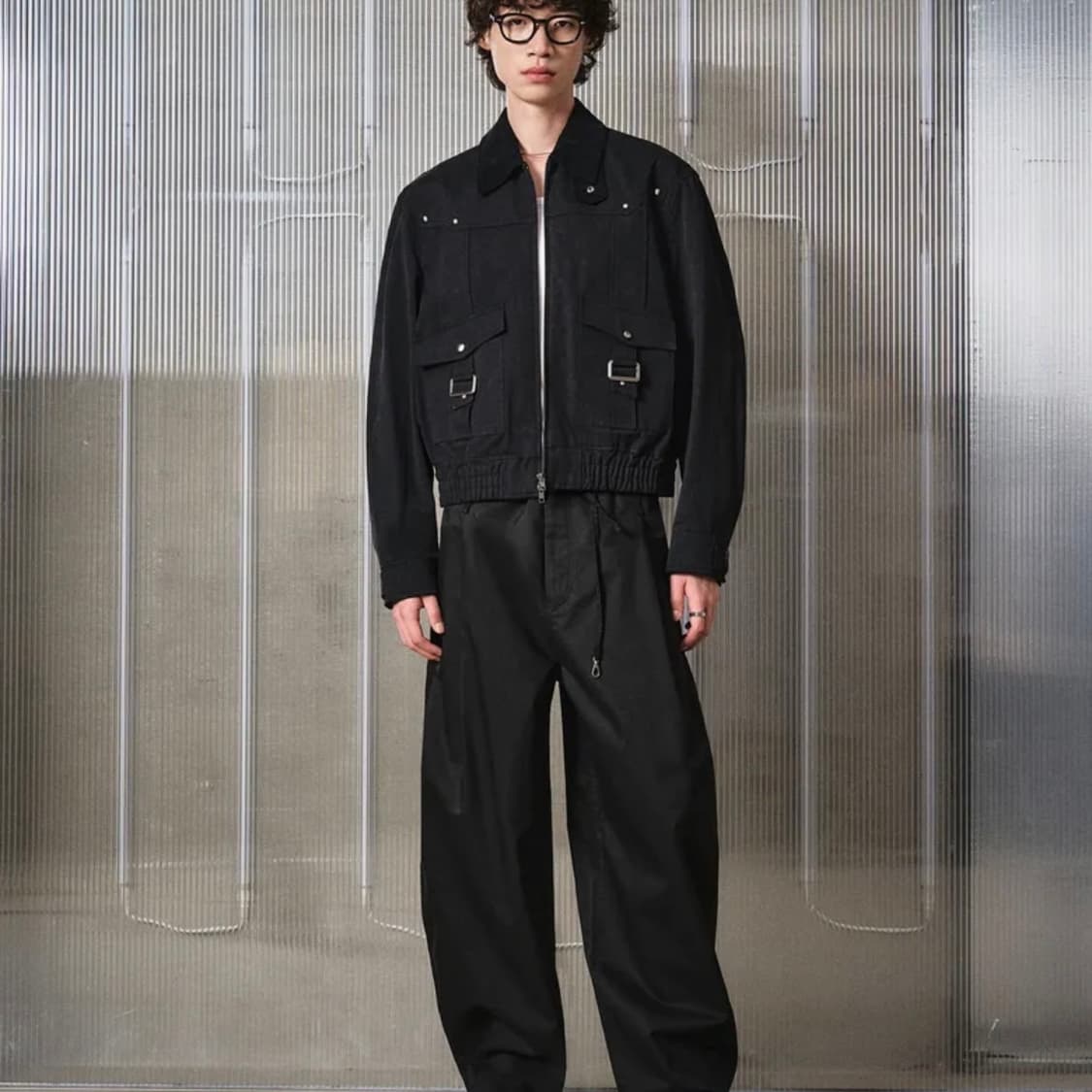 엘무드 체스터 헌팅 블루종 자켓 블랙 44 상품이미지7