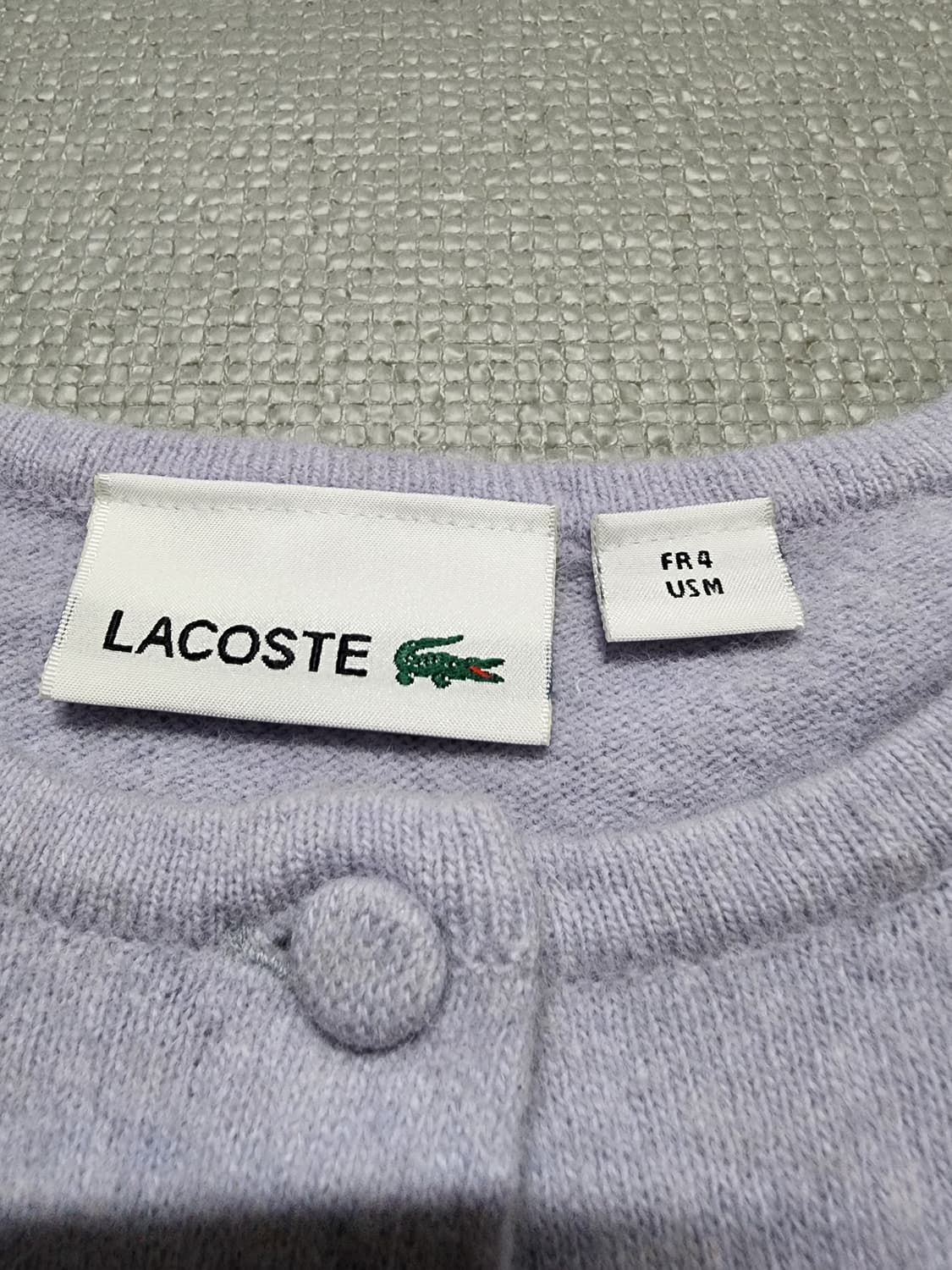 라코스테 라운드넥 울 가디건 연보라 상품이미지6