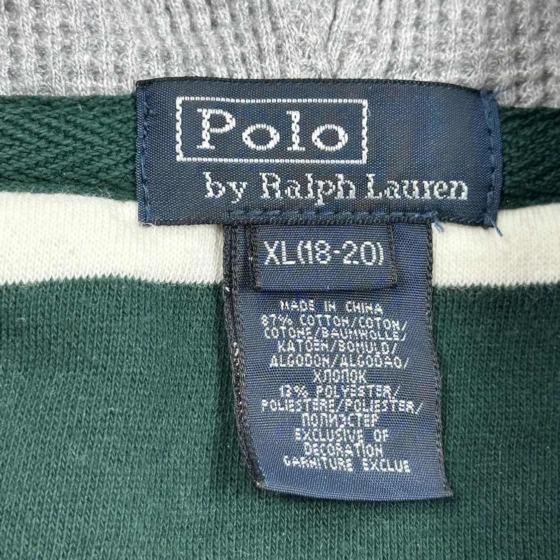 폴로 랄프로렌 포니 보이즈 스트라이프 럭비 후드티 (실측 M) 상품이미지6