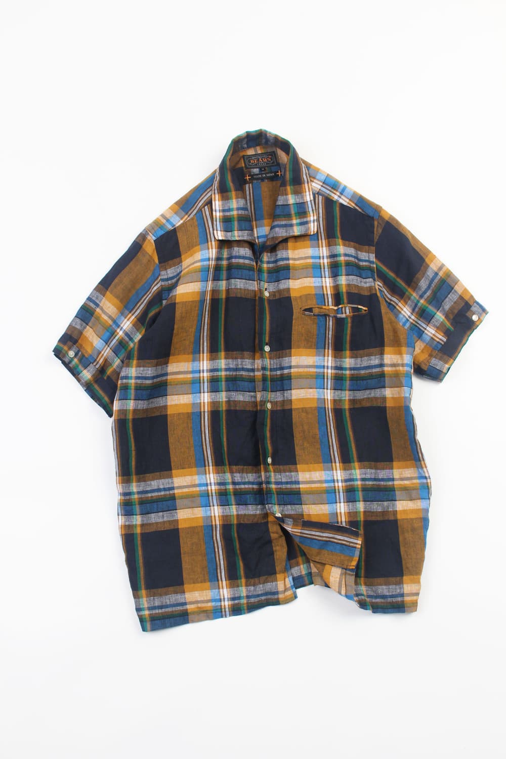 BEAMS PLUS Plaid Flax Italian Collar Shi 상품이미지7