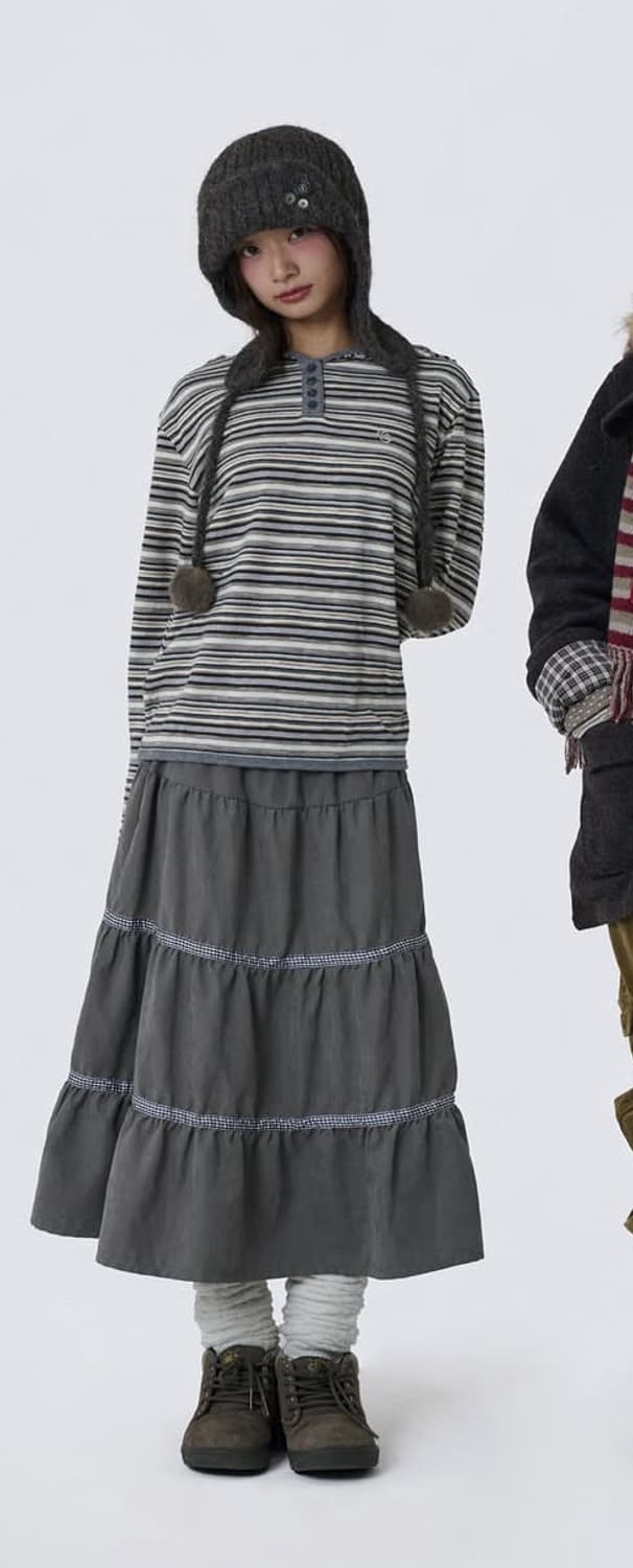 aeae stripe knit hoodie [beige] 니트 후드 상품이미지4