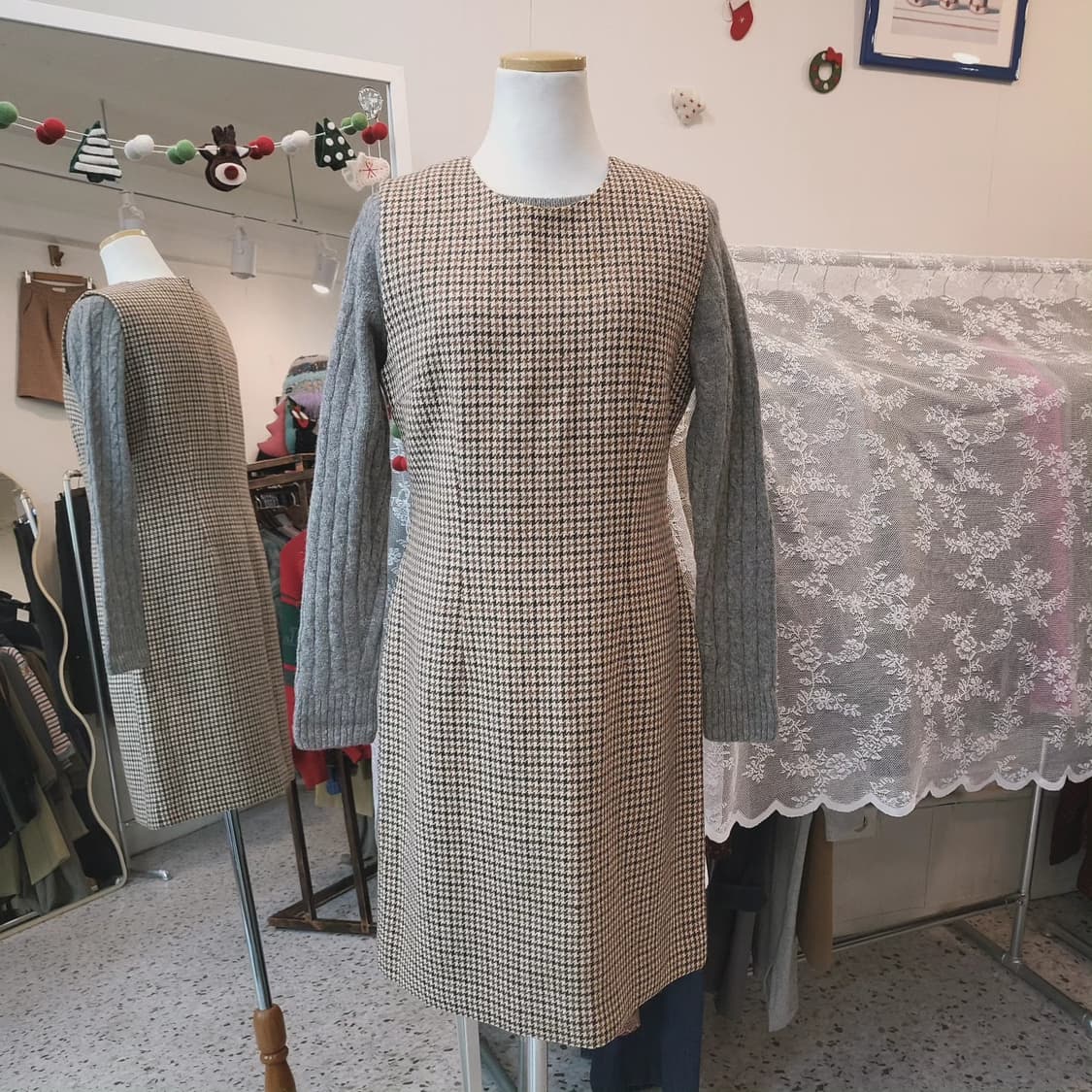 Hacy club 하운드투스체크 모직 원피스 상품이미지8