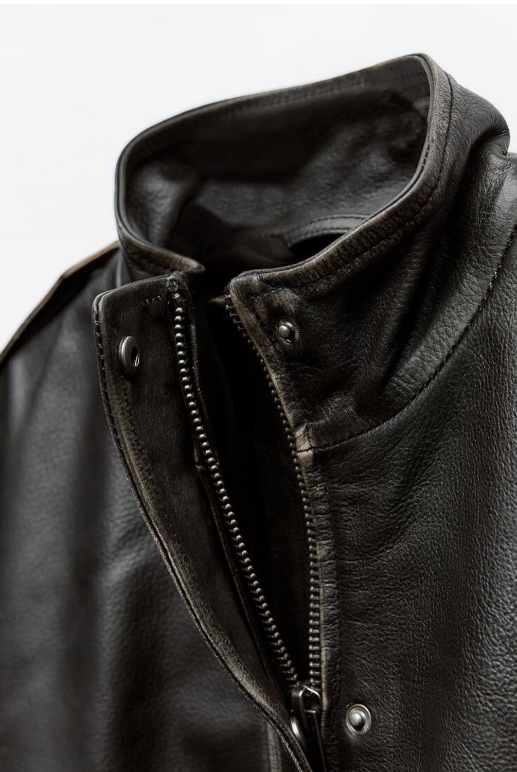 Zara vintage leather jacket (sheepskin) 상품이미지3