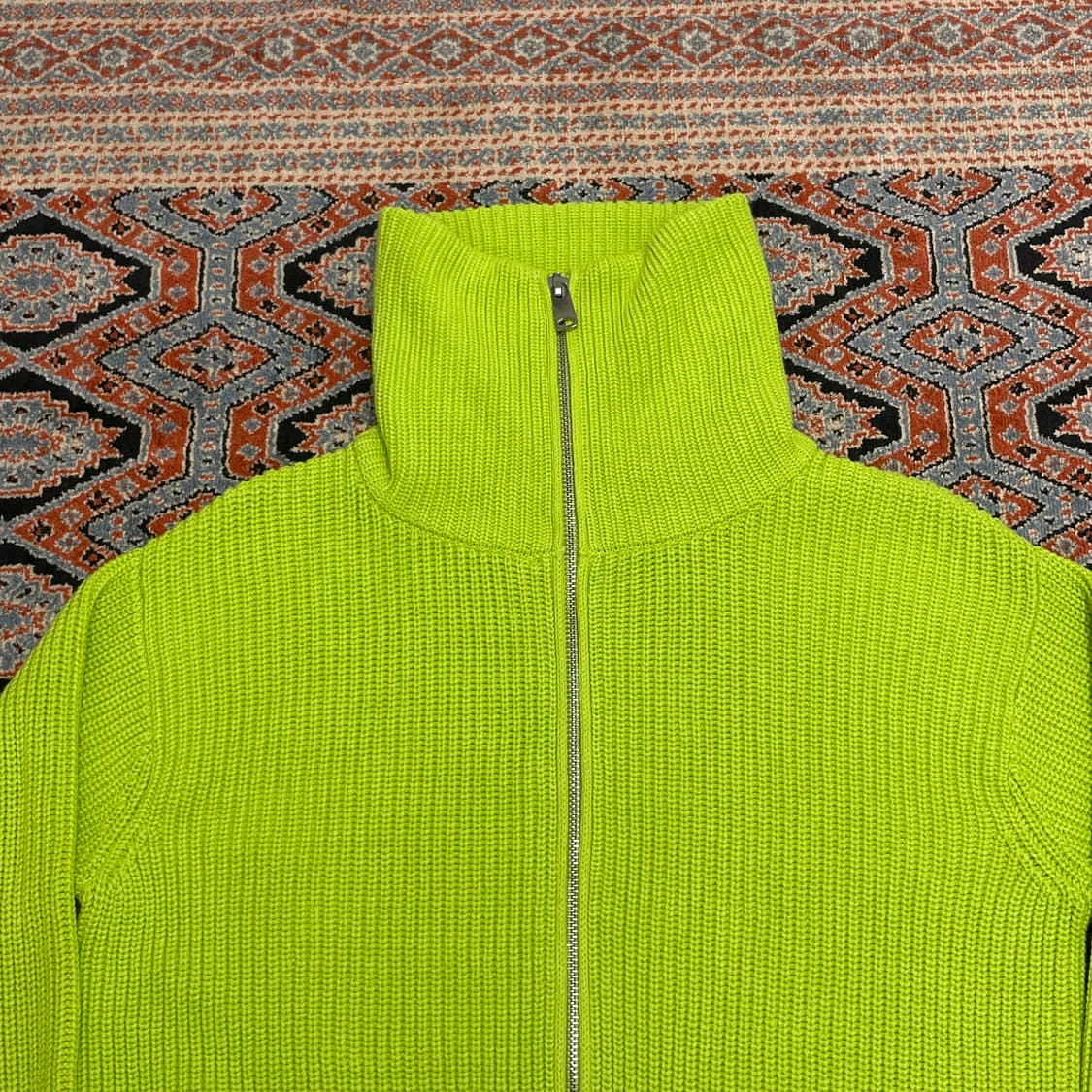 자라 라임 니트 투웨이 집업 남성XS 상품이미지2