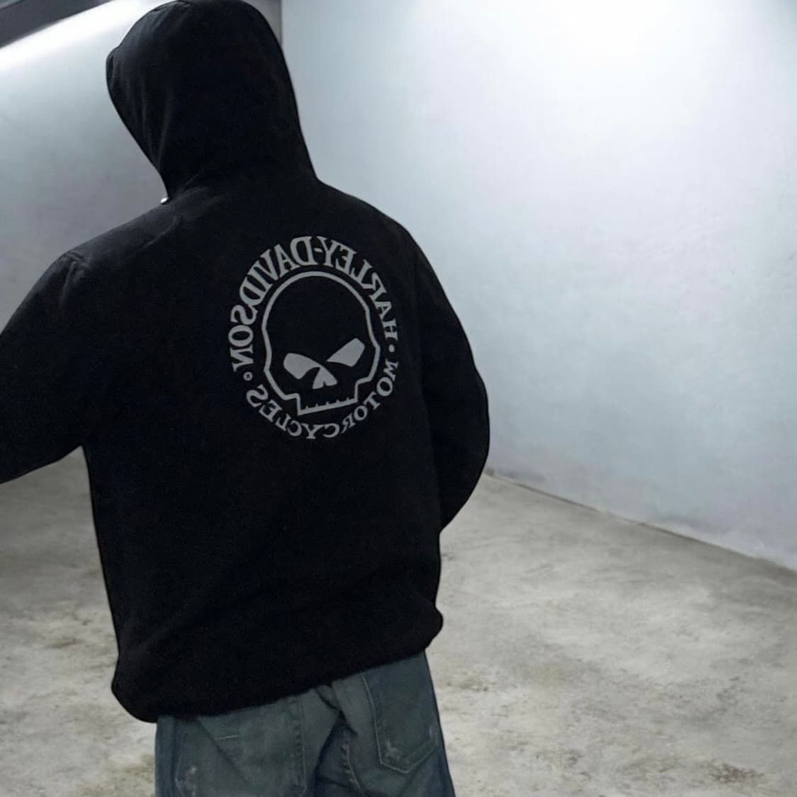 할리데이비슨 스컬 빅로고 후드집업 플리스 상품이미지2