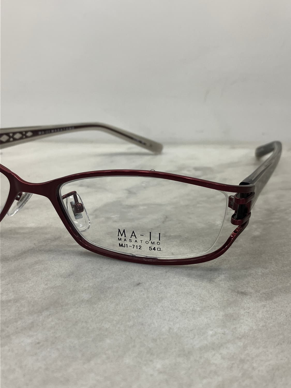 마지 마사토모 MAJI Masatomo 와인 스퀘어 와이어 메탈테 안경 상품이미지6