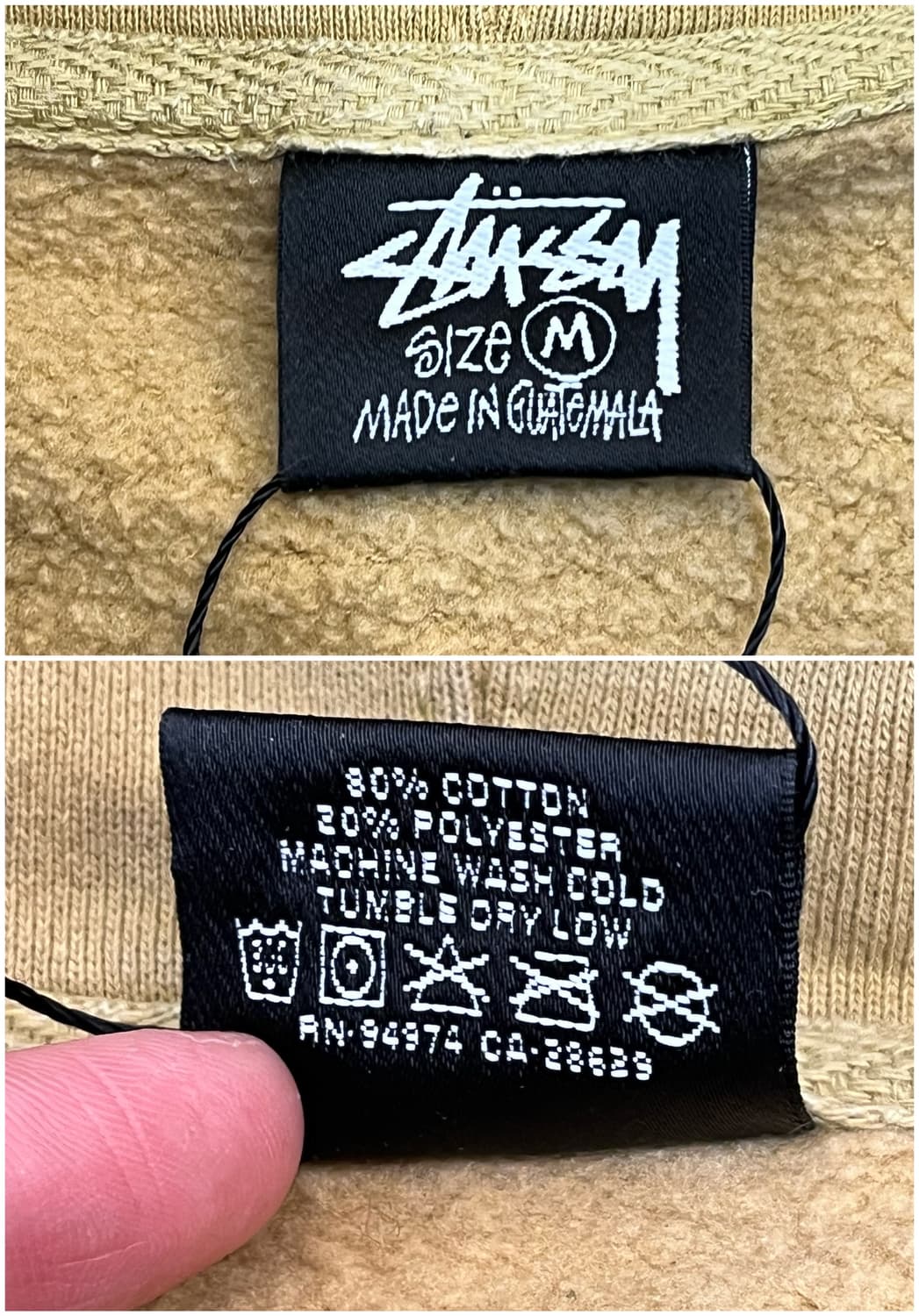 스투시 베이직 로고 기모 후드티 옐로우 M #csz2752 상품이미지3