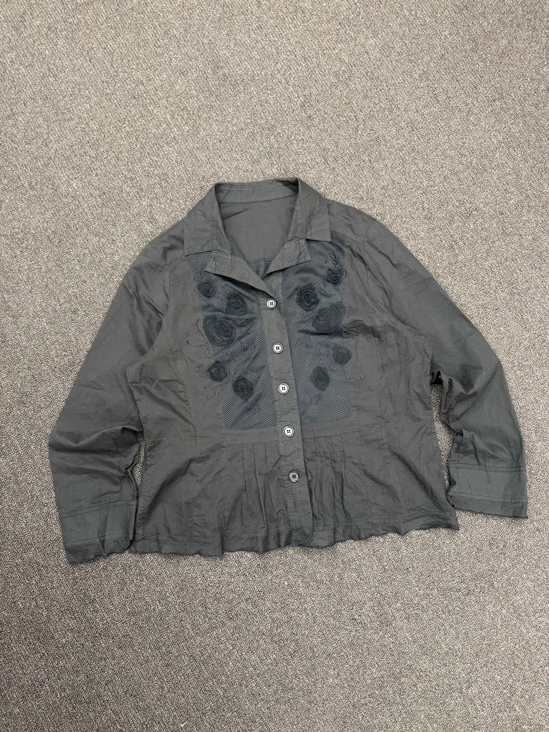 L)Earthy Mode 빈티지 여성 블랙 셔츠자켓 상품이미지1