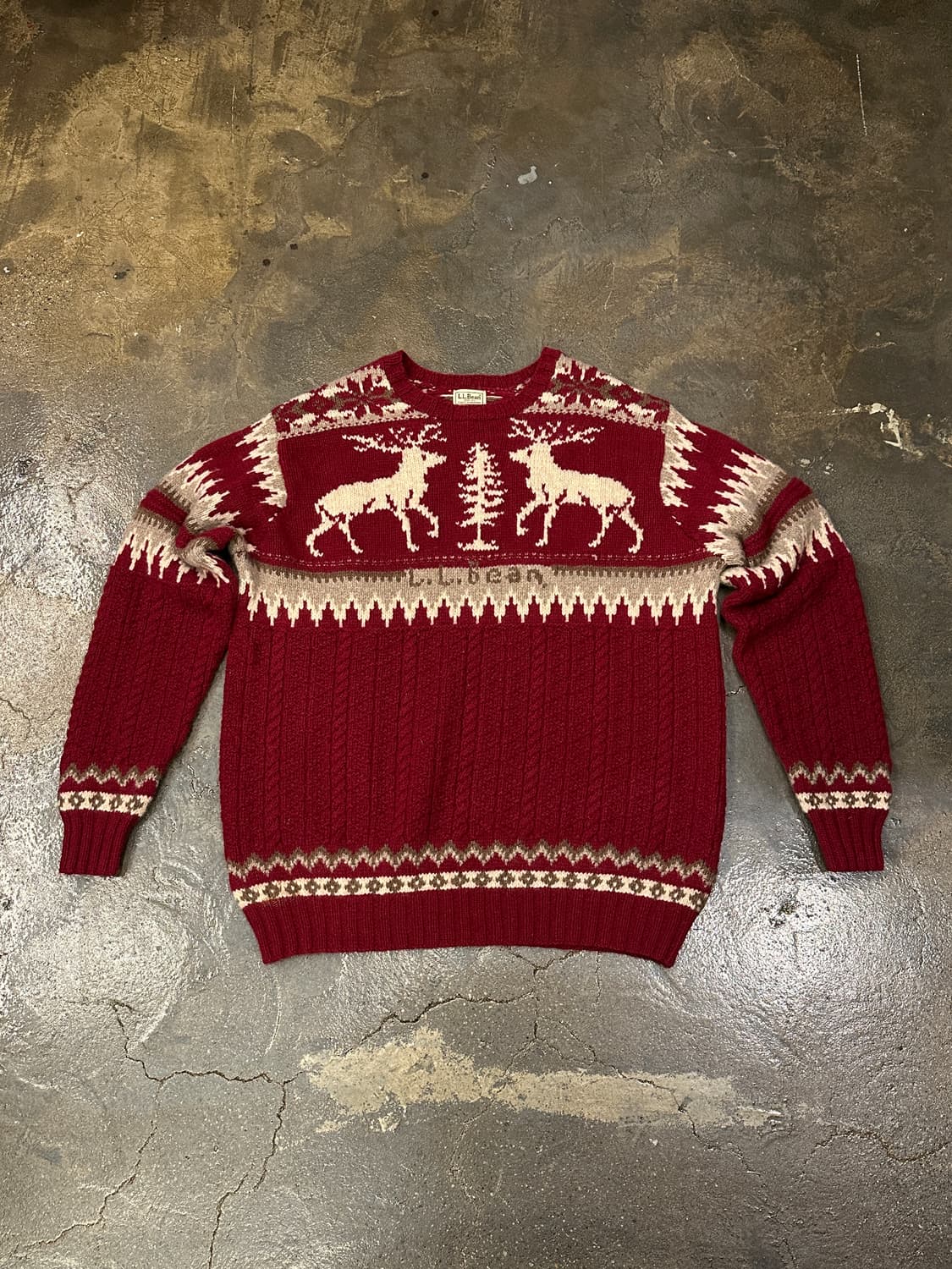 L.L.Bean 엘엘빈 램스울 크리스마스 패턴 니트 XXL 상품이미지1