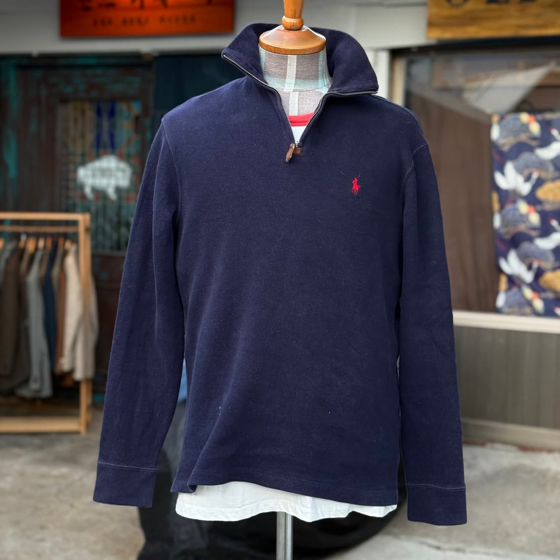 90's 폴로 랄프로렌 쿼터집업 풀오버 M 상품이미지7