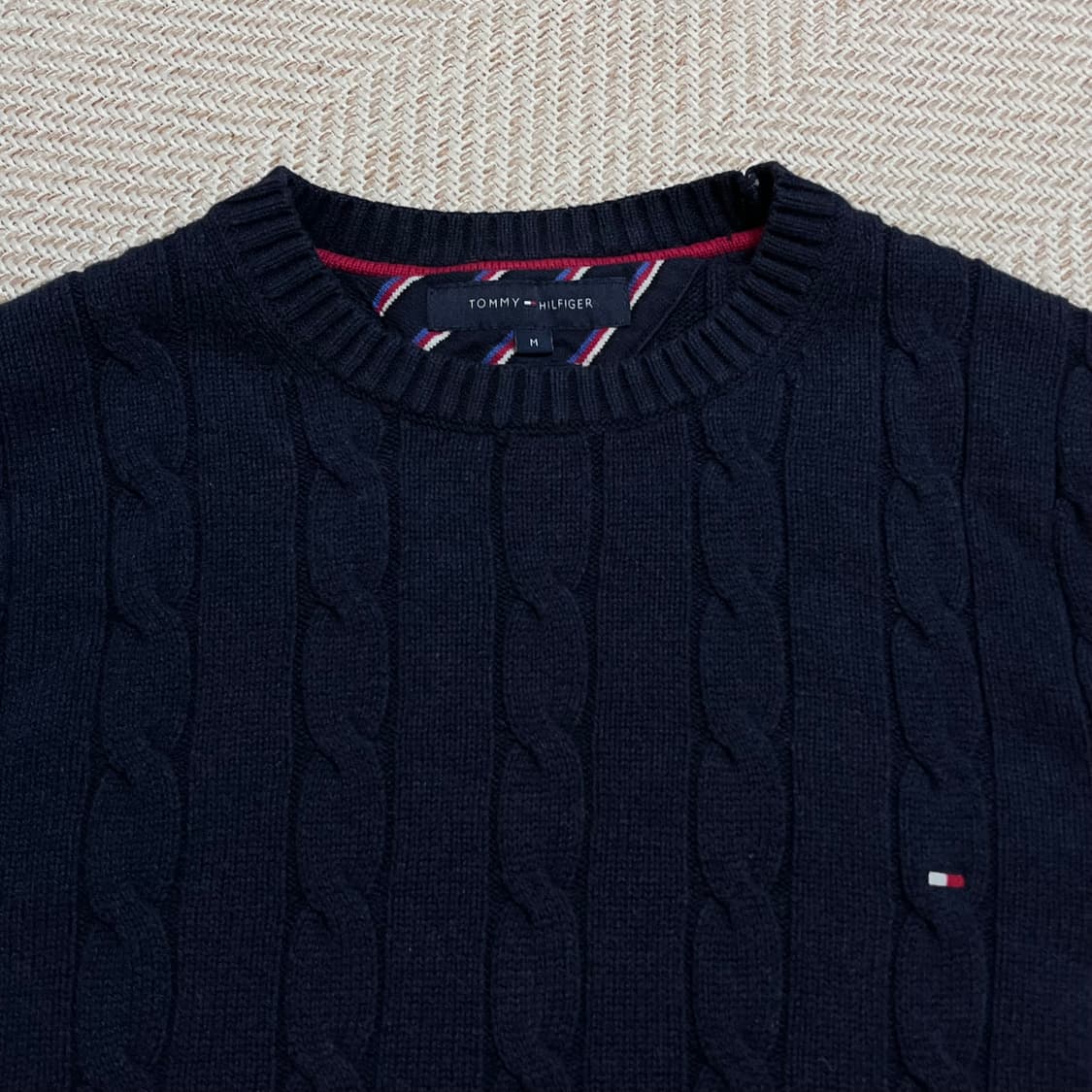 [정품] 타미 네이비 꽈배기 니트 [ M ] 상품이미지3