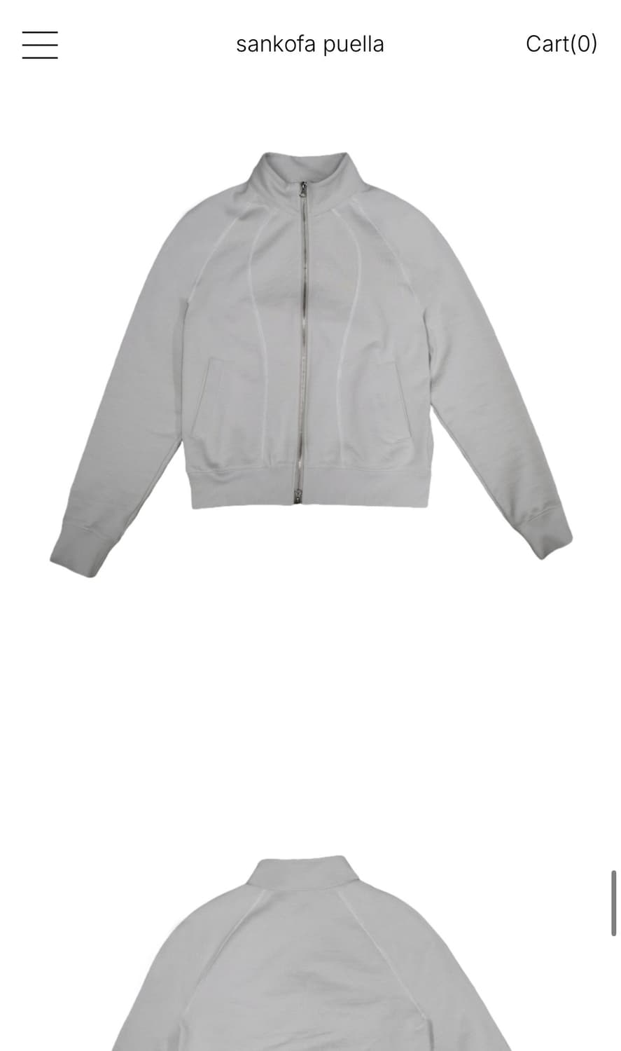 Stitched highneck zip-up (gray beige) 상품이미지5