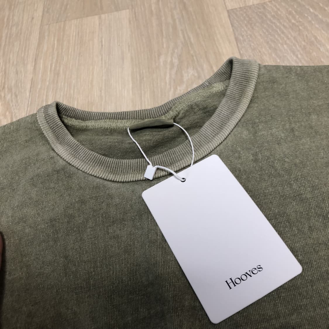 (L) 새상품 후브스 Hooves 가먼트 다잉 롱 슬리브 워시드 카키 상품이미지4