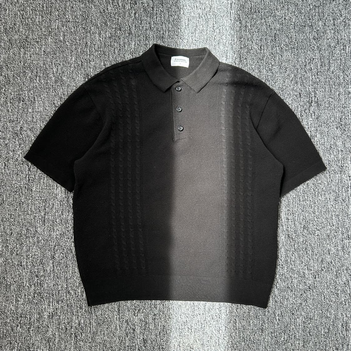 커버낫 블랙 케이블 니트 반팔 상품이미지1