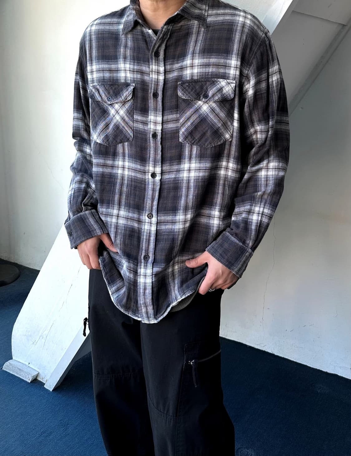 Double face gauze cotton check shirt 상품이미지6