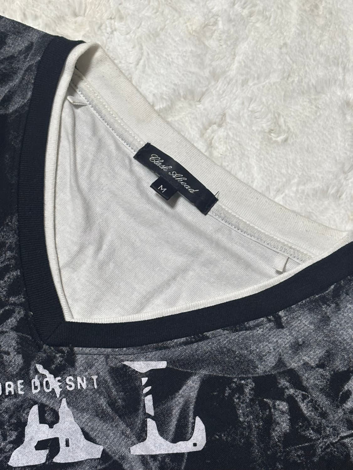 일본빈티지 펑크 y2k 브이넥 반팔 상품이미지3