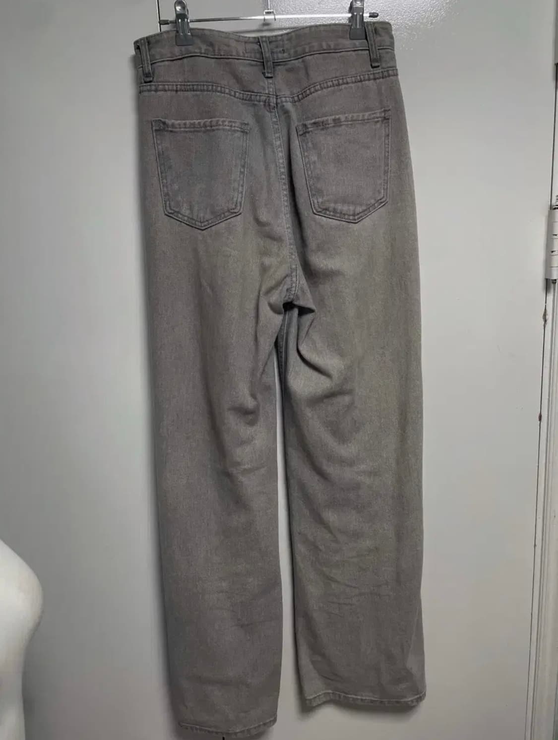 [M]블랙업 그레이 와이드 팬츠 데님 청바지 상품이미지3