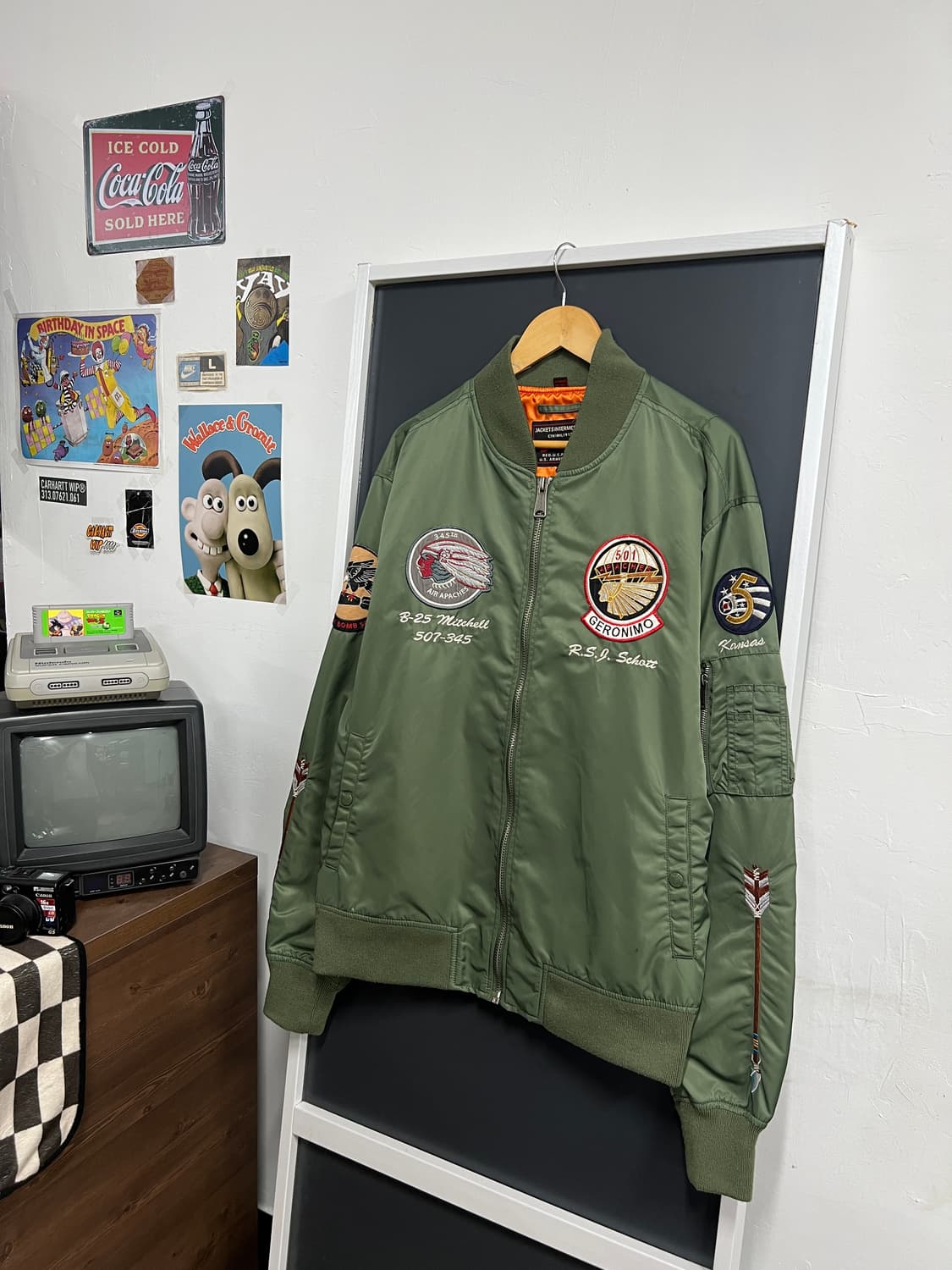 Schott 쇼트 B-25 인디안 패치 ma-1 항공 자켓 상품이미지8