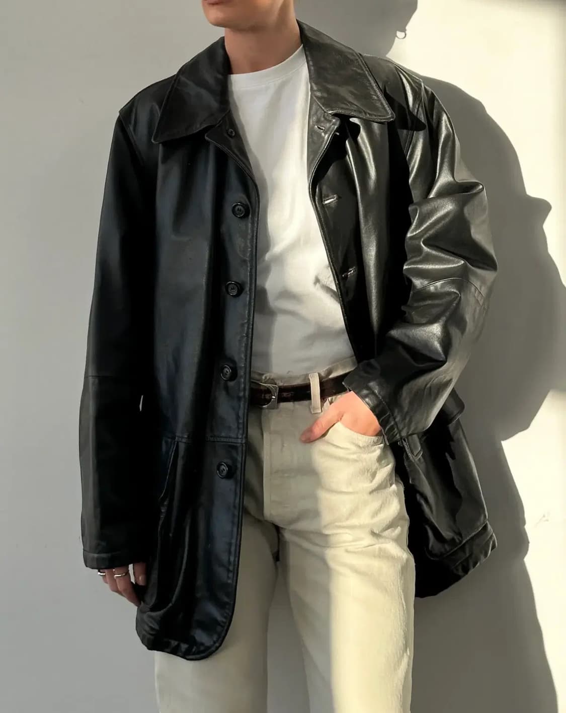 Armani 알마니 아르마니 가죽 레더 코트 상품이미지2