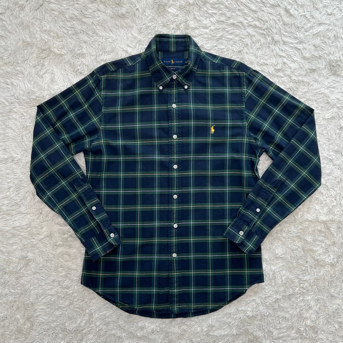 폴로 타탄체크 슬림핏 셔츠 (M) 상품이미지1