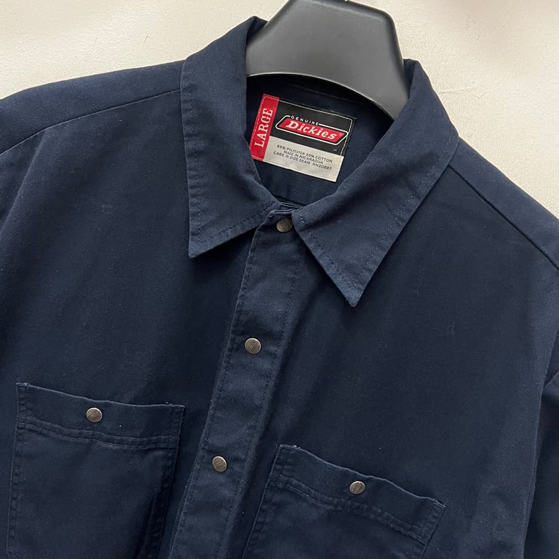 디키즈 네이비 반팔 워크 셔츠 남방 L 상품이미지3