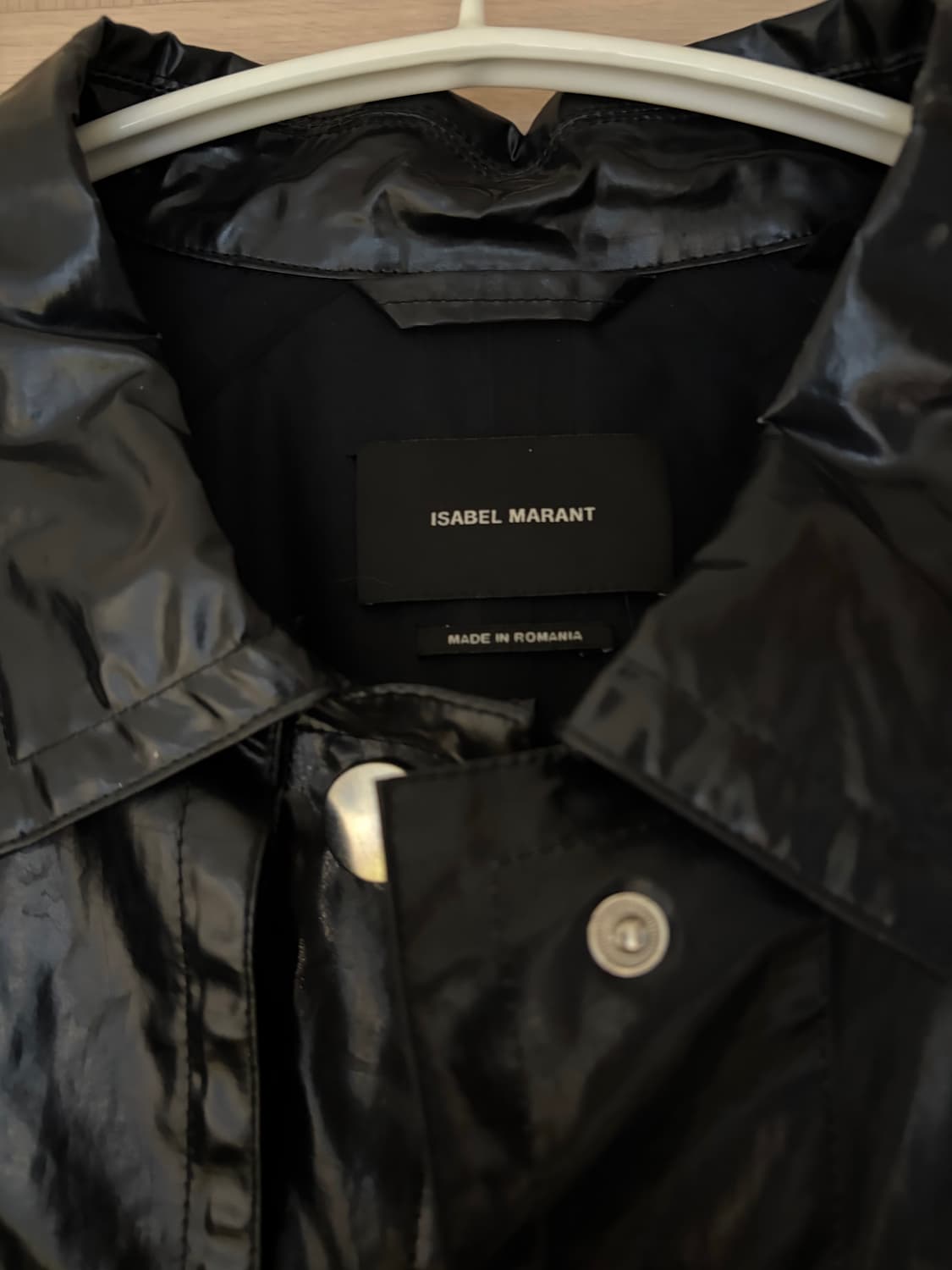 이자벨마랑 코팅 하프 트렌치코트 블랙 상품이미지3